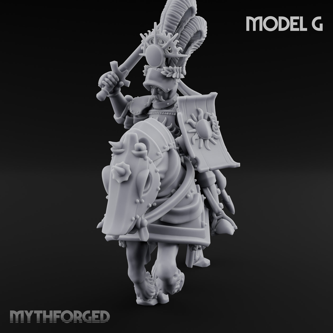 Lance Bearing Plumed Helmed Human Knight on Horseback G Miniature for Dungeons and Dragons, Pathfinder or other TTRPGs