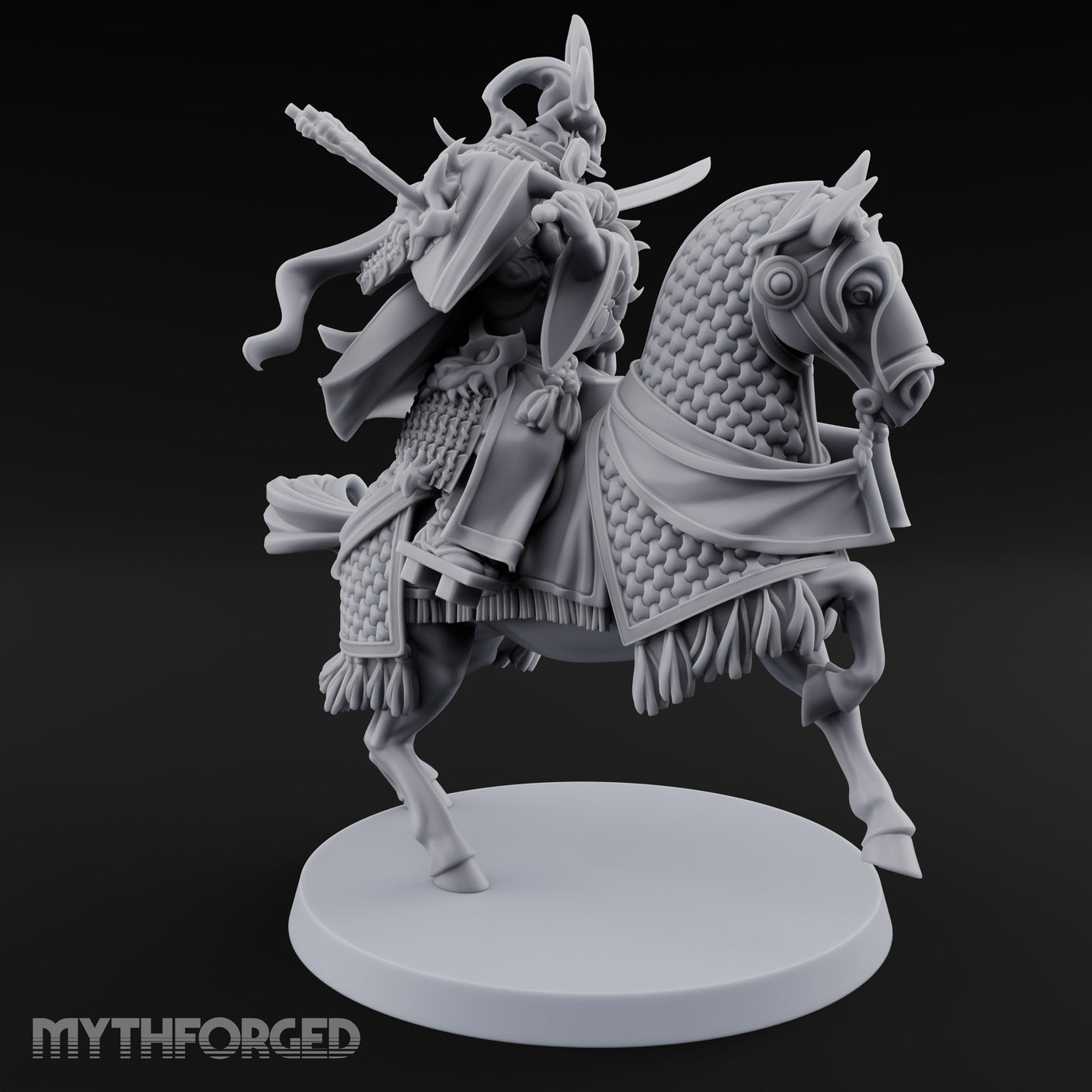 Lance Levelling Human Mounted Lord Miniature for Dungeons and Dragons, Pathfinder or other TTRPGs