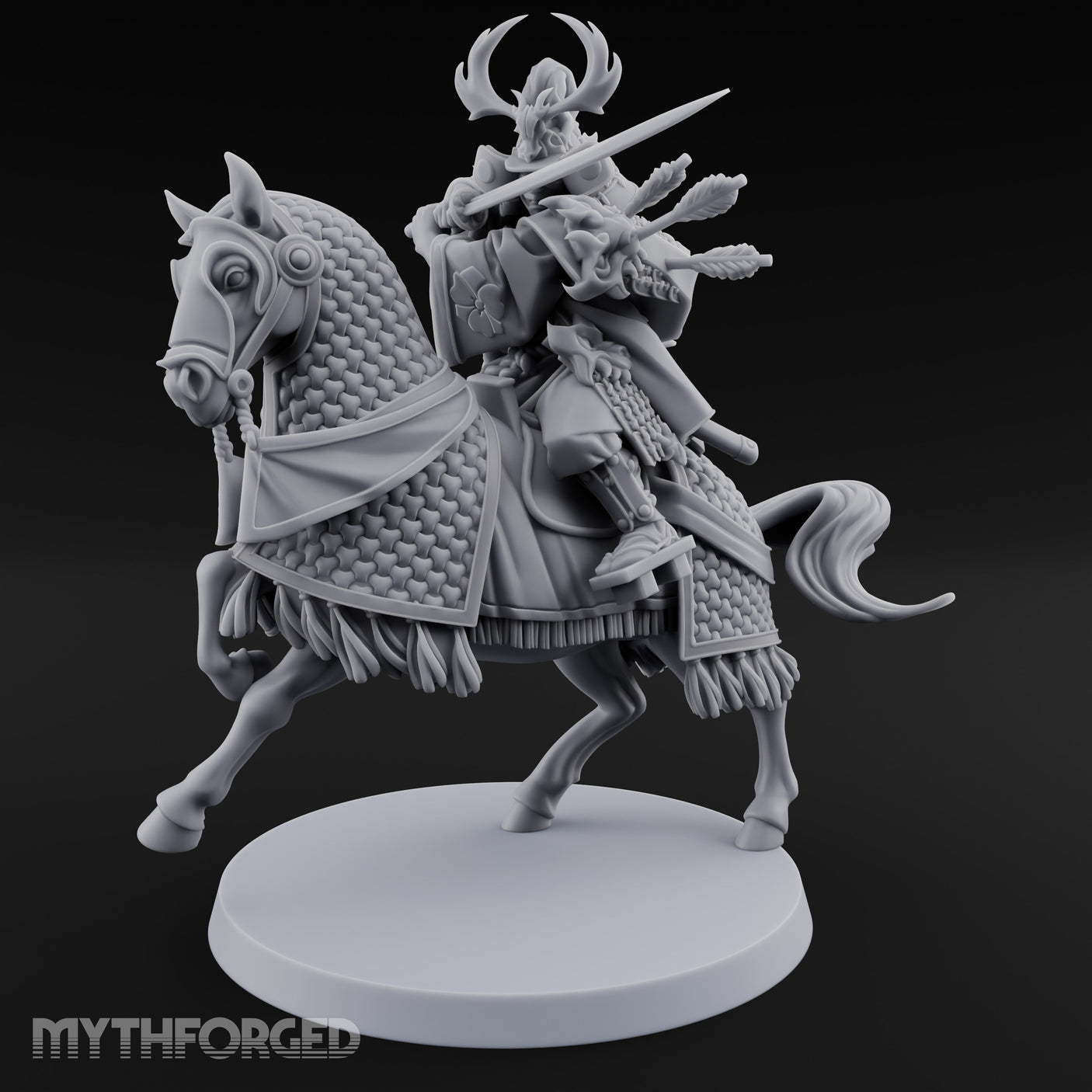 Lance Levelling Human Mounted Lord Miniature for Dungeons and Dragons, Pathfinder or other TTRPGs