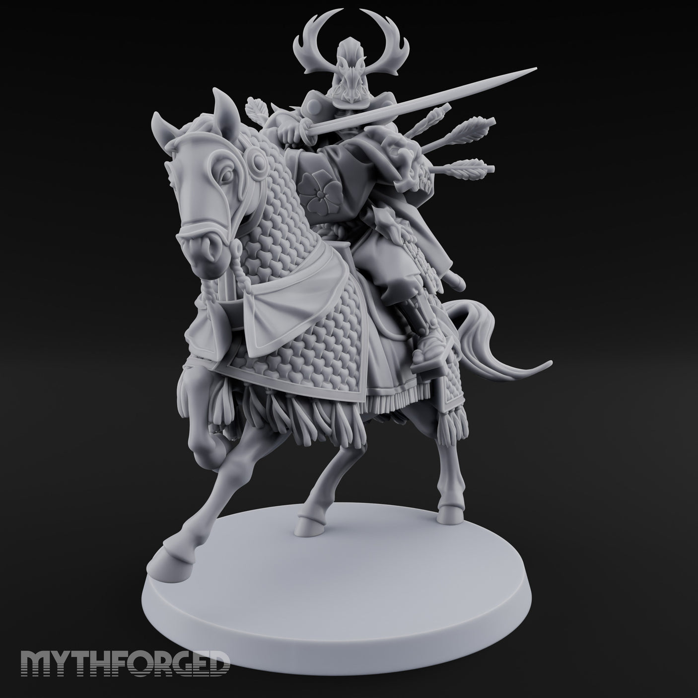 Lance Levelling Human Mounted Lord Miniature for Dungeons and Dragons, Pathfinder or other TTRPGs