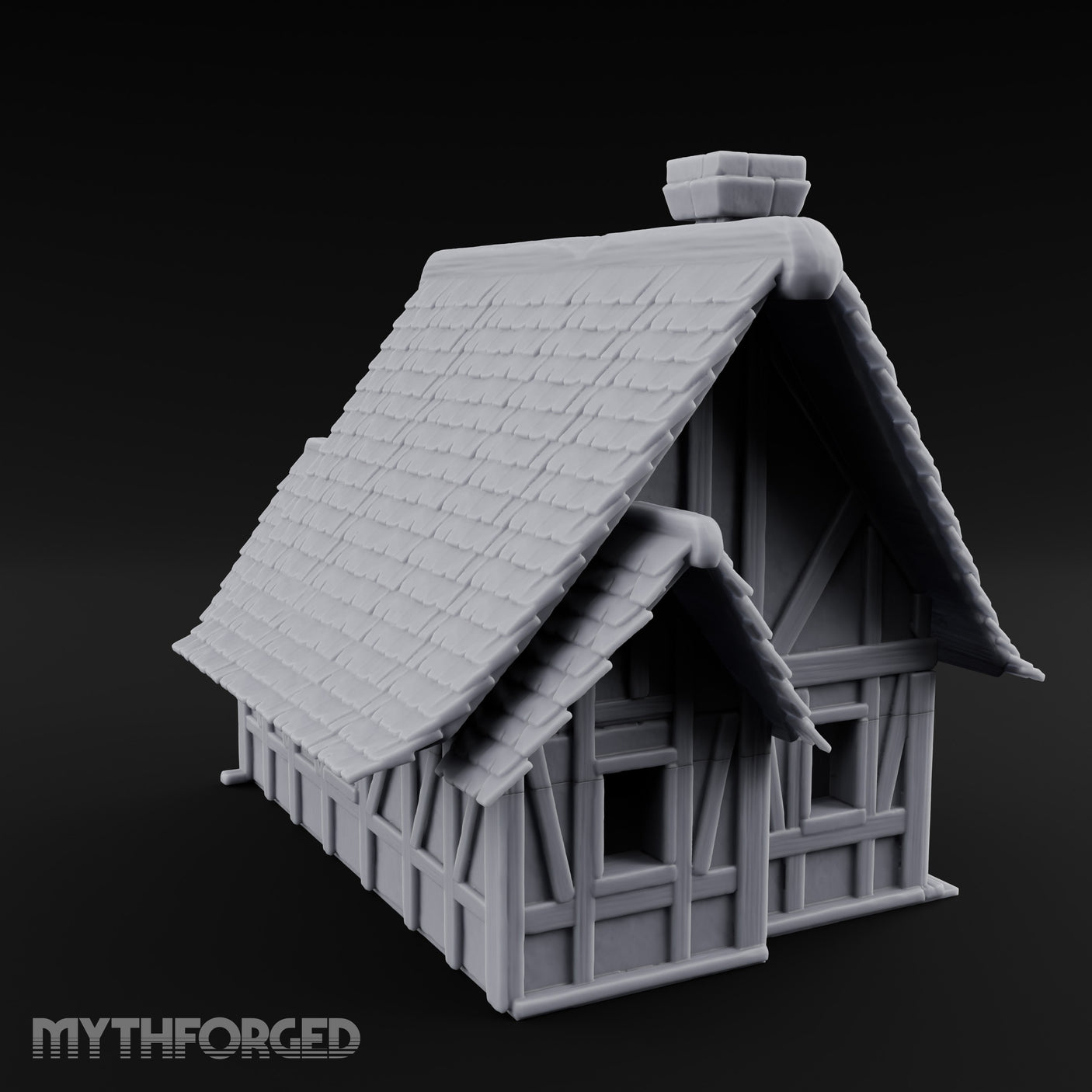 Lantern-Arched Timber-Framed Half-Timbered Townhouse Miniature for Dungeons and Dragons, Pathfinder or other TTRPGs
