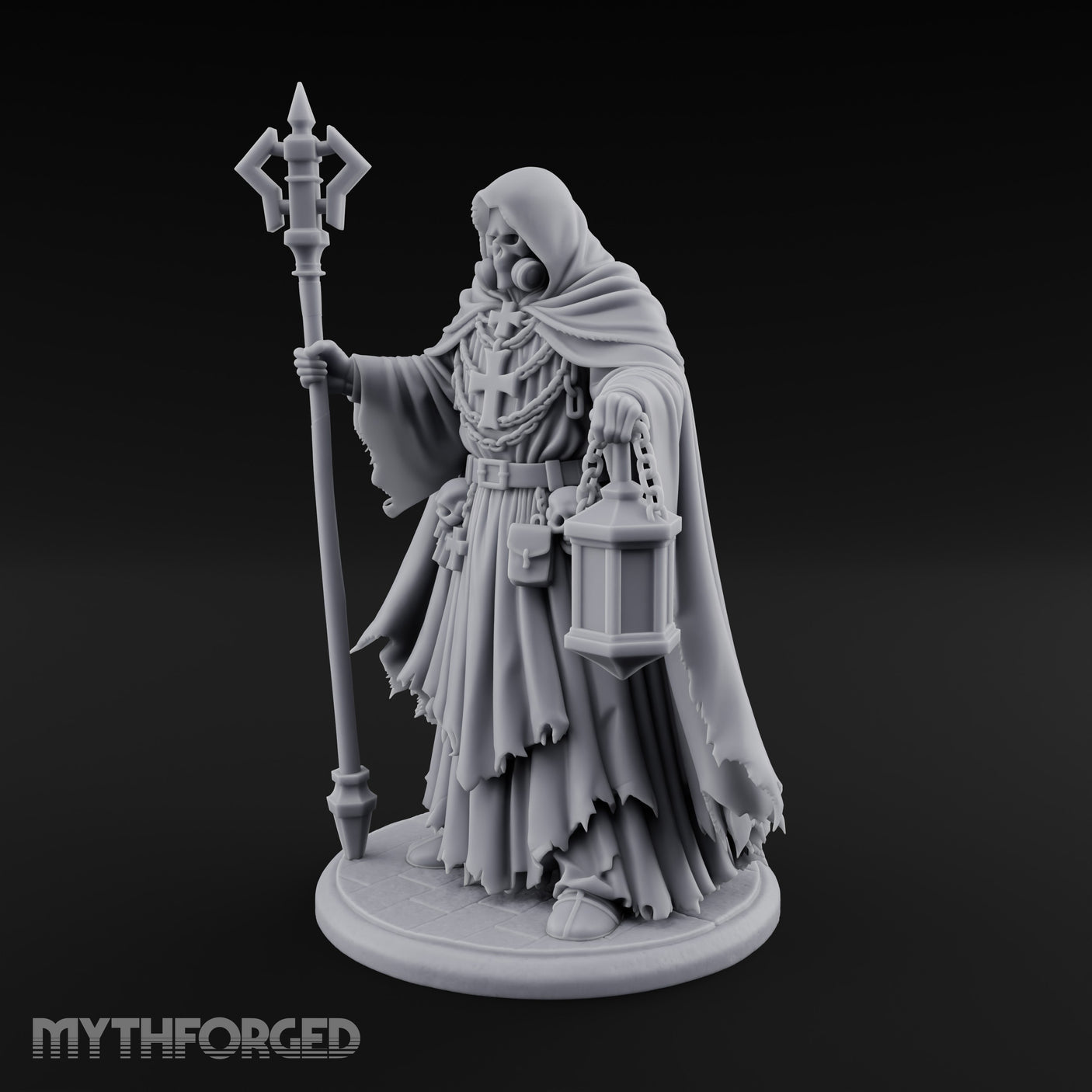 Lantern Bearing Skeleton Mask Priest Miniature for Dungeons and Dragons, Pathfinder or other TTRPGs