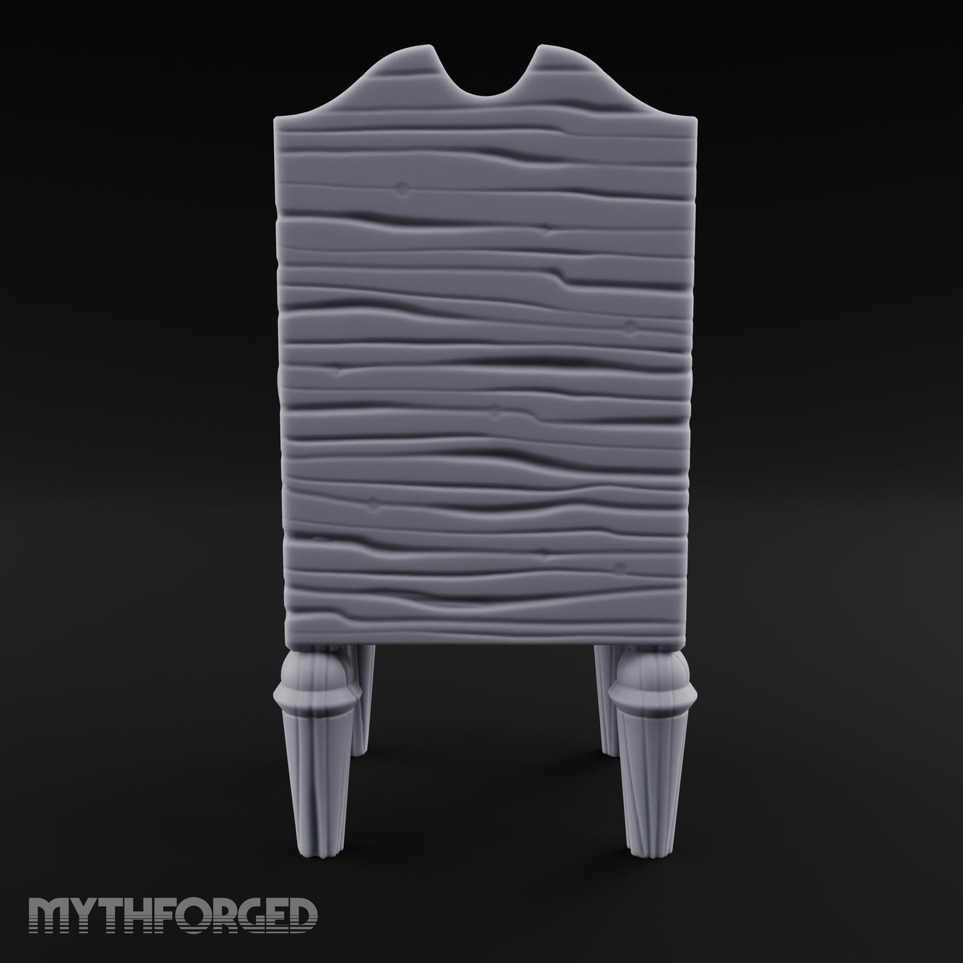 Lattice-Backed Cushion-Seated Pirate Captain's Chair Miniature for Dungeons and Dragons, Pathfinder or other TTRPGs