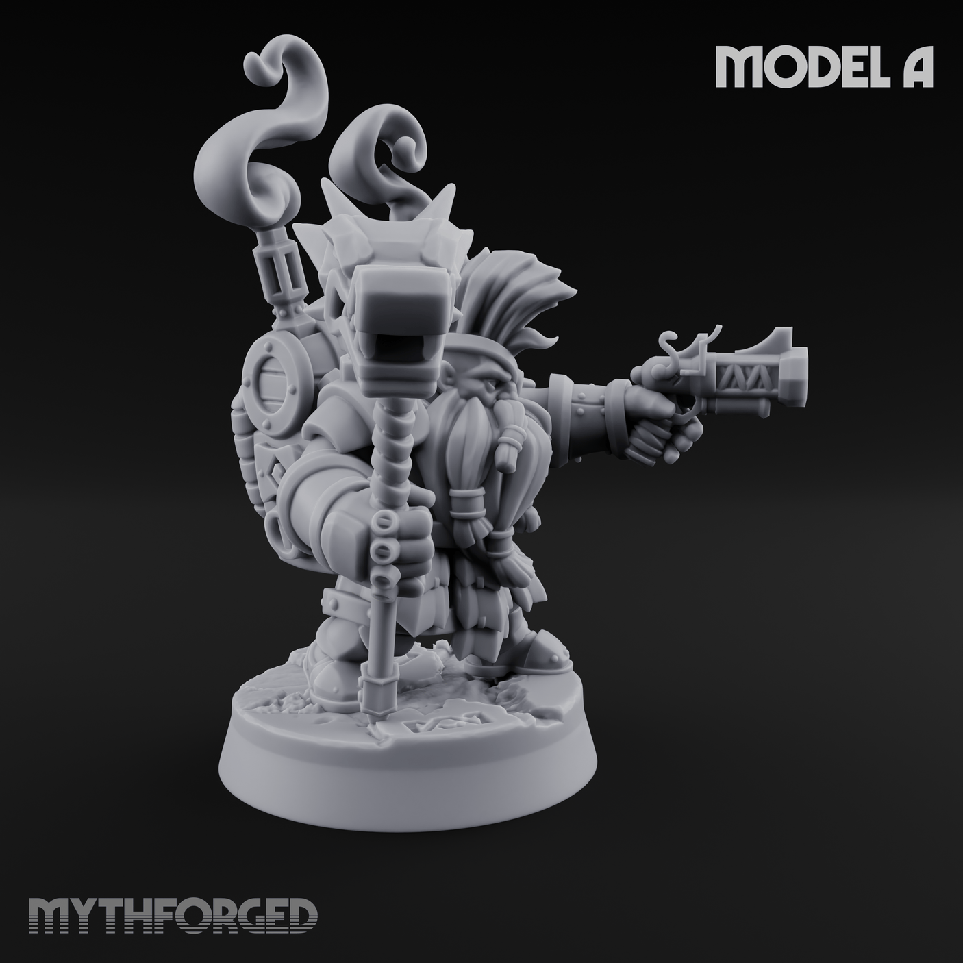 Clicking and Whirring Dwarf Artificers A Miniature for Dungeons and Dragons, Pathfinder or other TTRPGs