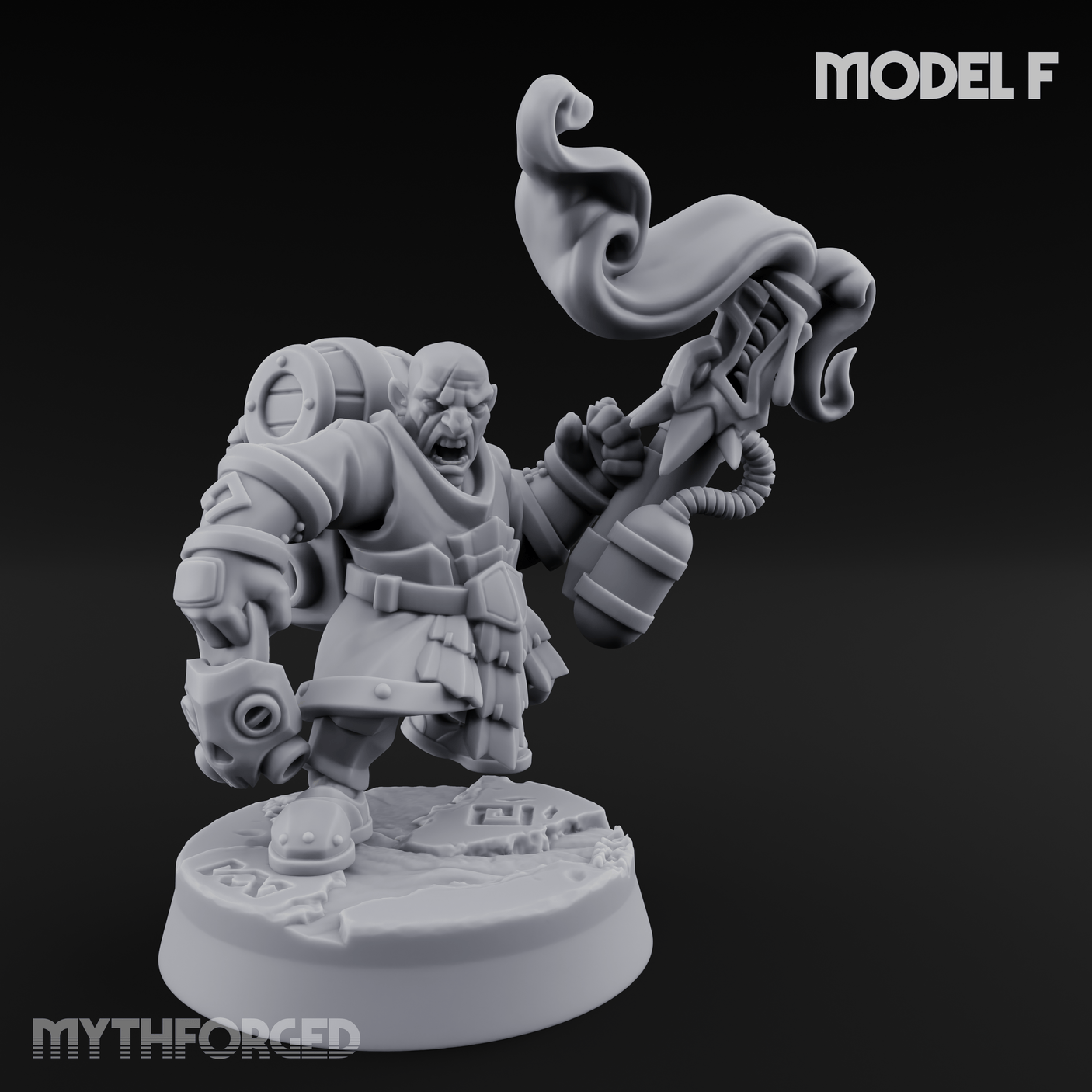 Clicking and Whirring Dwarf Artificers F Miniature for Dungeons and Dragons, Pathfinder or other TTRPGs