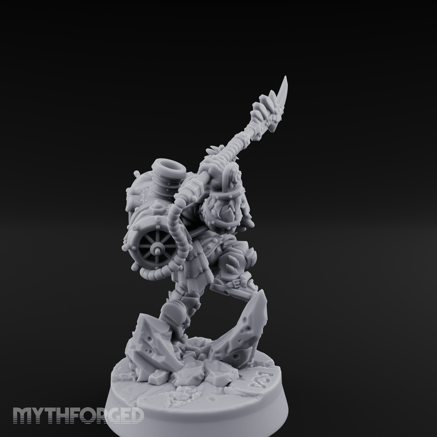 Weapon Held High Triumphant Fire Dwarf Warlord Miniature for Dungeons and Dragons, Pathfinder or other TTRPGs