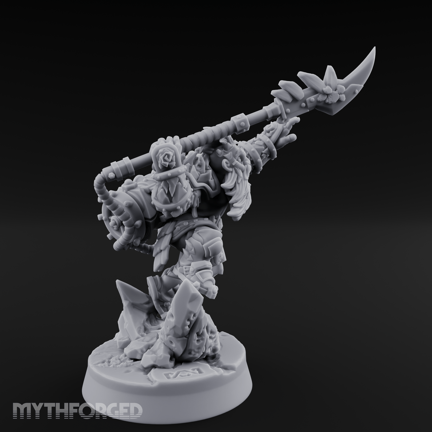 Weapon Held High Triumphant Fire Dwarf Warlord Miniature for Dungeons and Dragons, Pathfinder or other TTRPGs