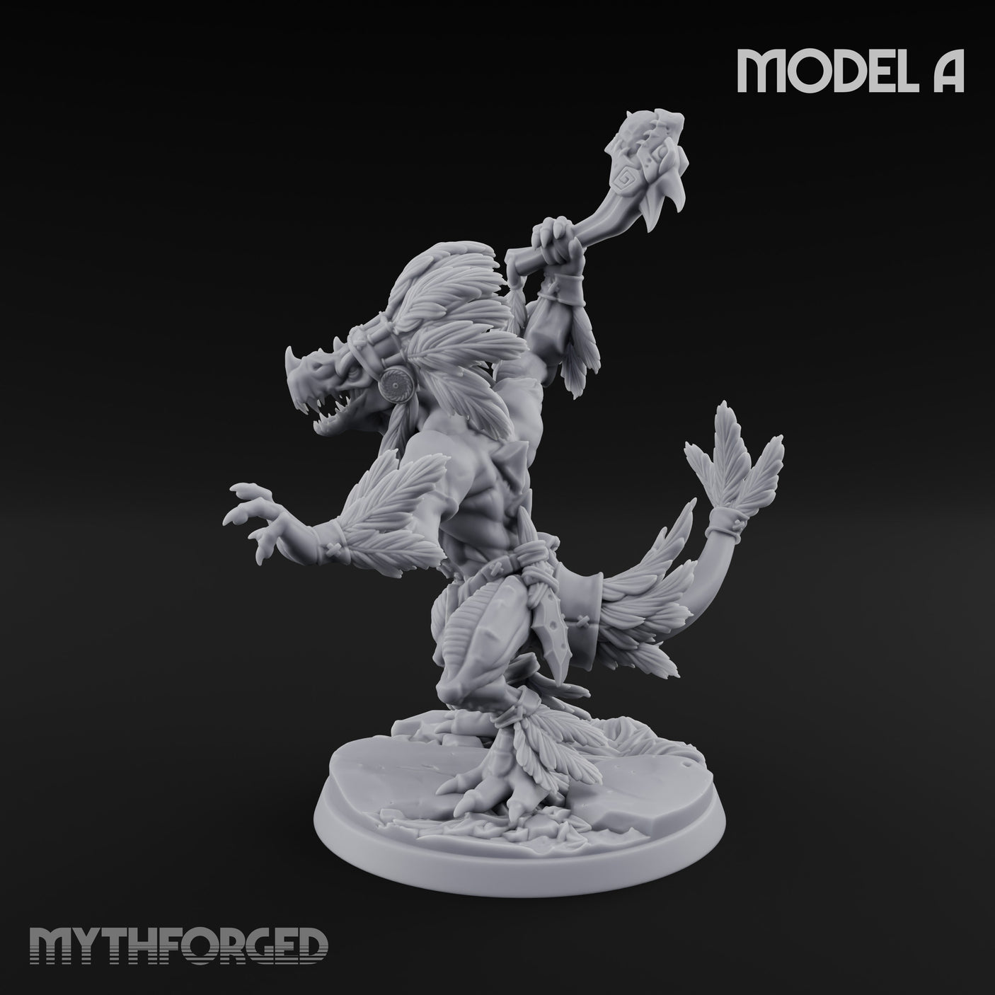Leaf And Bone Adorned Lizardfolk Shaman A gallery 8