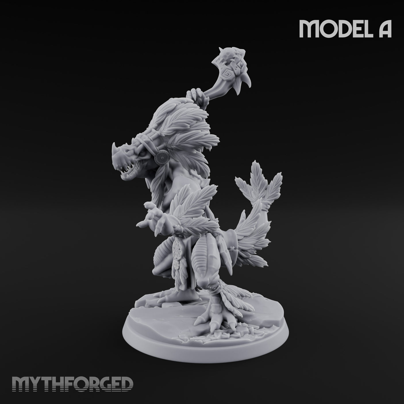 Leaf And Bone Adorned Lizardfolk Shaman A gallery 9