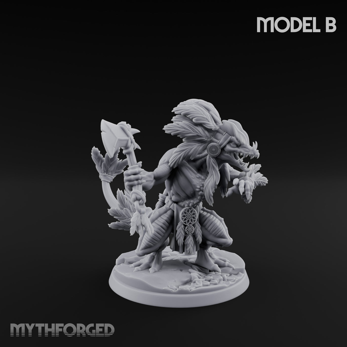Leaf And Bone Adorned Lizardfolk Shaman B