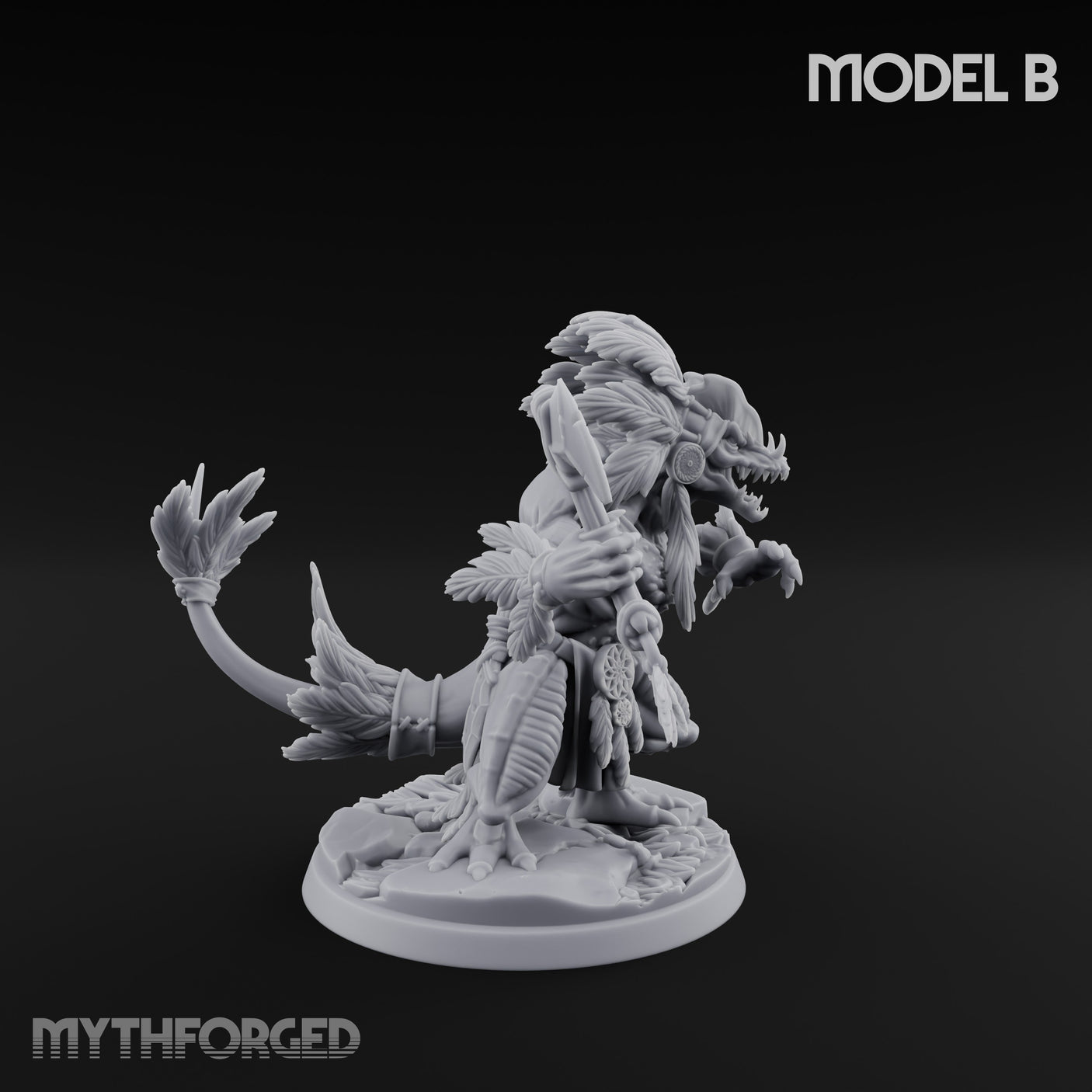 Leaf And Bone Adorned Lizardfolk Shaman B gallery 2