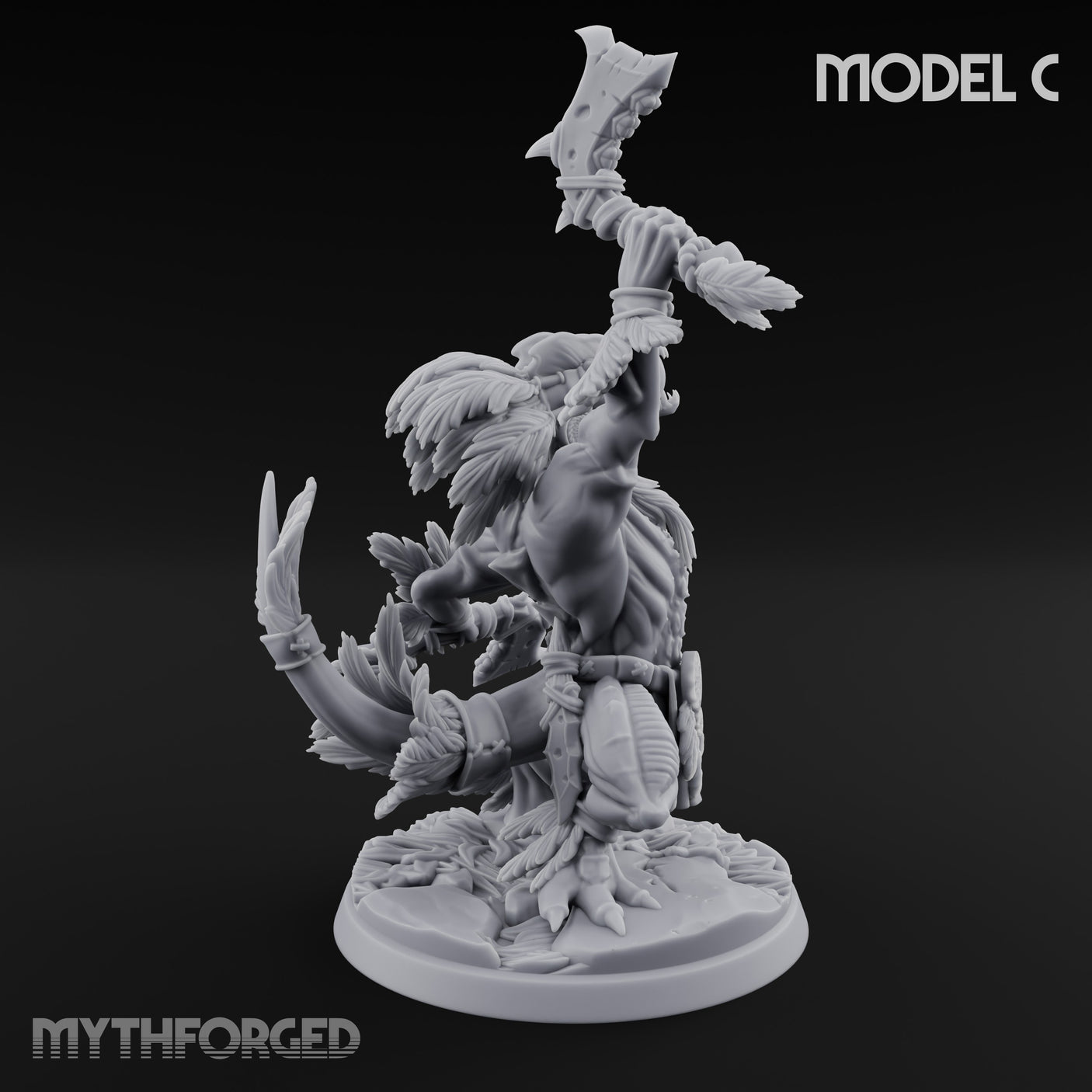 Leaf And Bone Adorned Lizardfolk Shaman C gallery 3