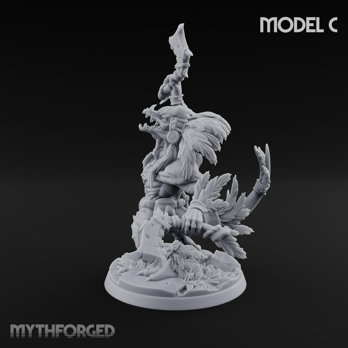 Leaf And Bone Adorned Lizardfolk Shaman C gallery 6