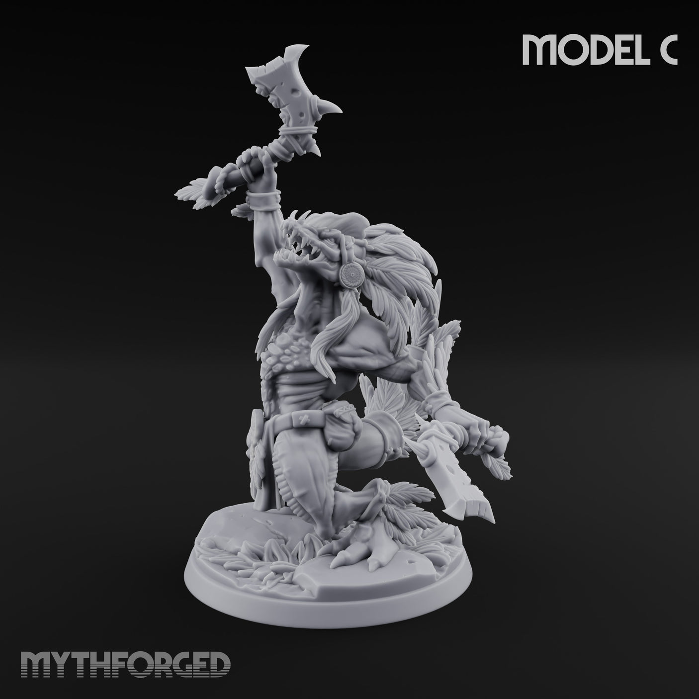 Leaf And Bone Adorned Lizardfolk Shaman C gallery 7