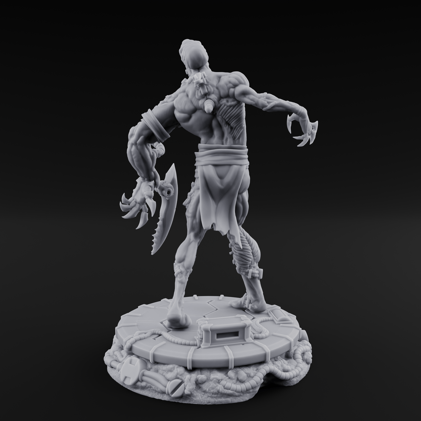 Jaw Dropping Cyborg Mutant A Miniature for Dungeons and Dragons, Pathfinder or other TTRPGs