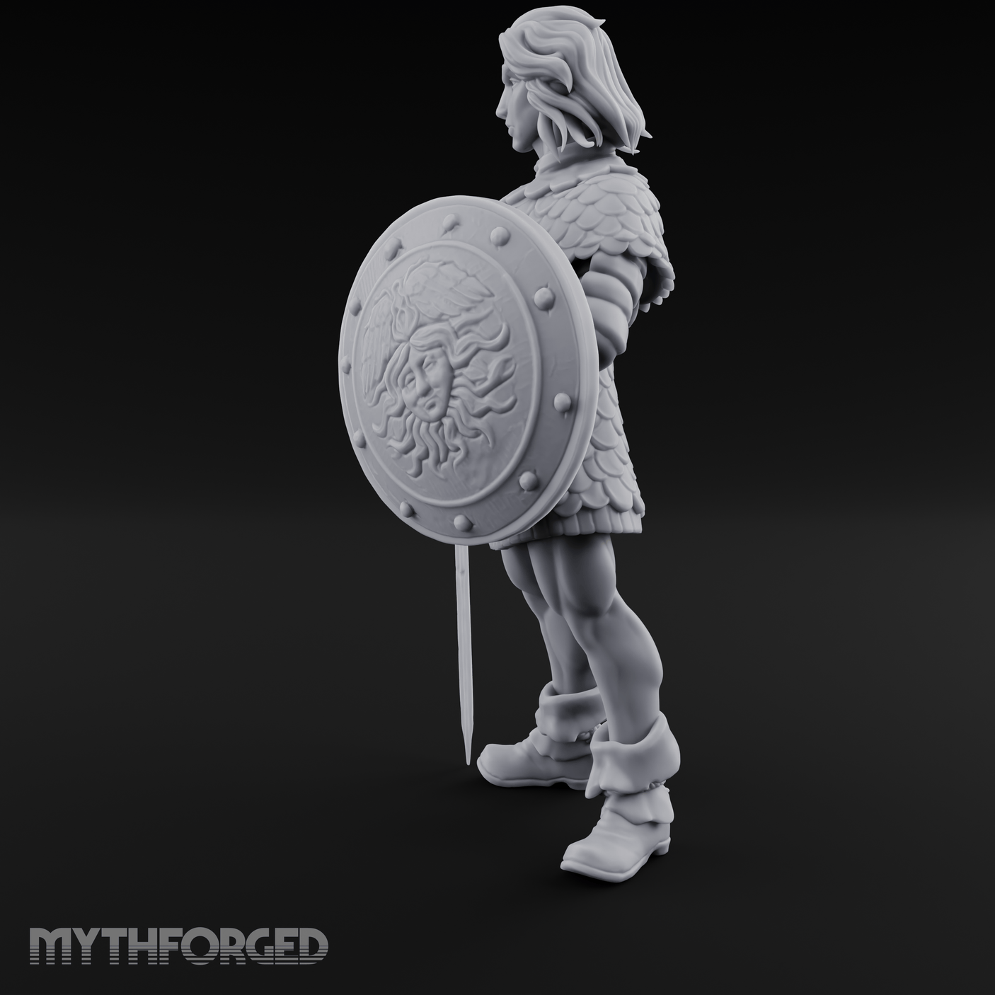 Shield And Blade Ready Human Warrior Miniature for Dungeons and Dragons, Pathfinder or other TTRPGs