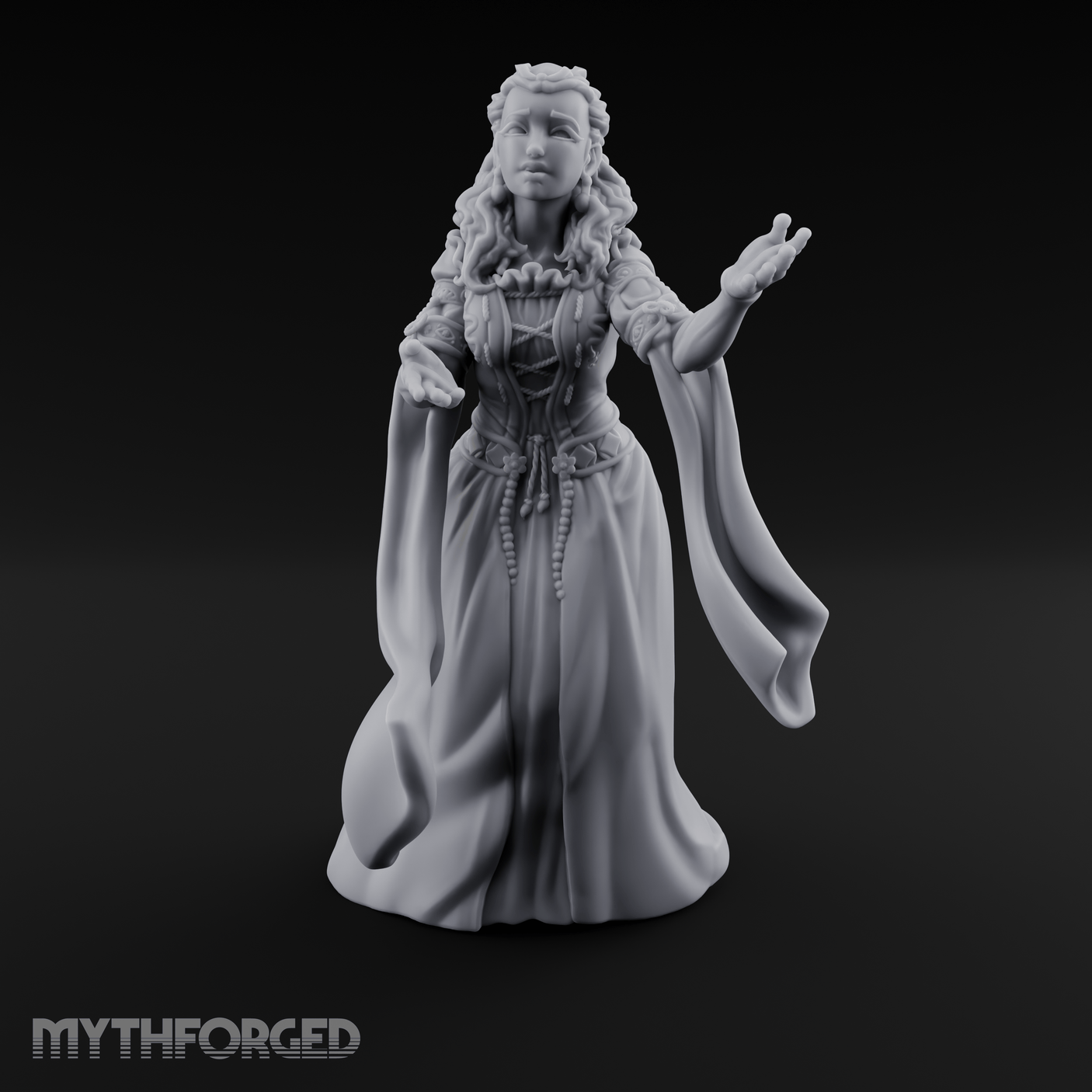 Draped In Elegance Human Noble Miniature for Dungeons and Dragons, Pathfinder or other TTRPGs