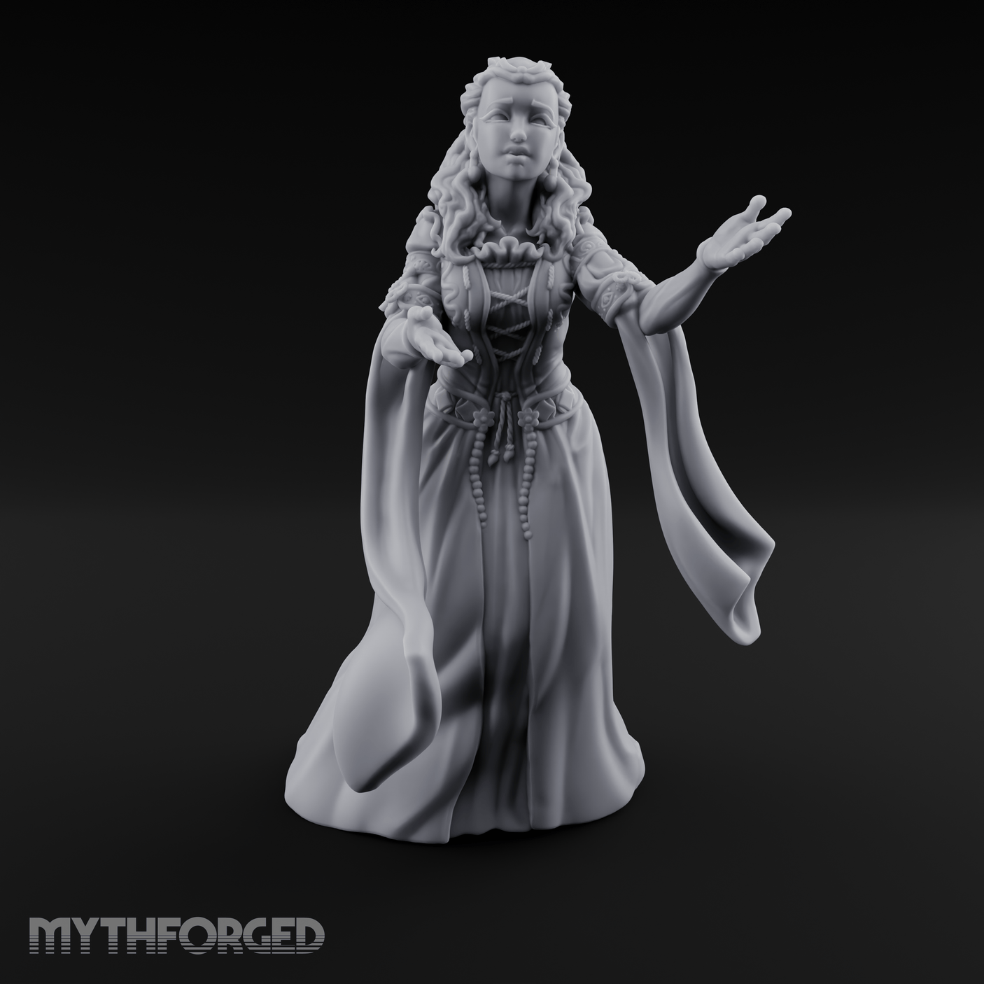 Draped In Elegance Human Noble Miniature for Dungeons and Dragons, Pathfinder or other TTRPGs