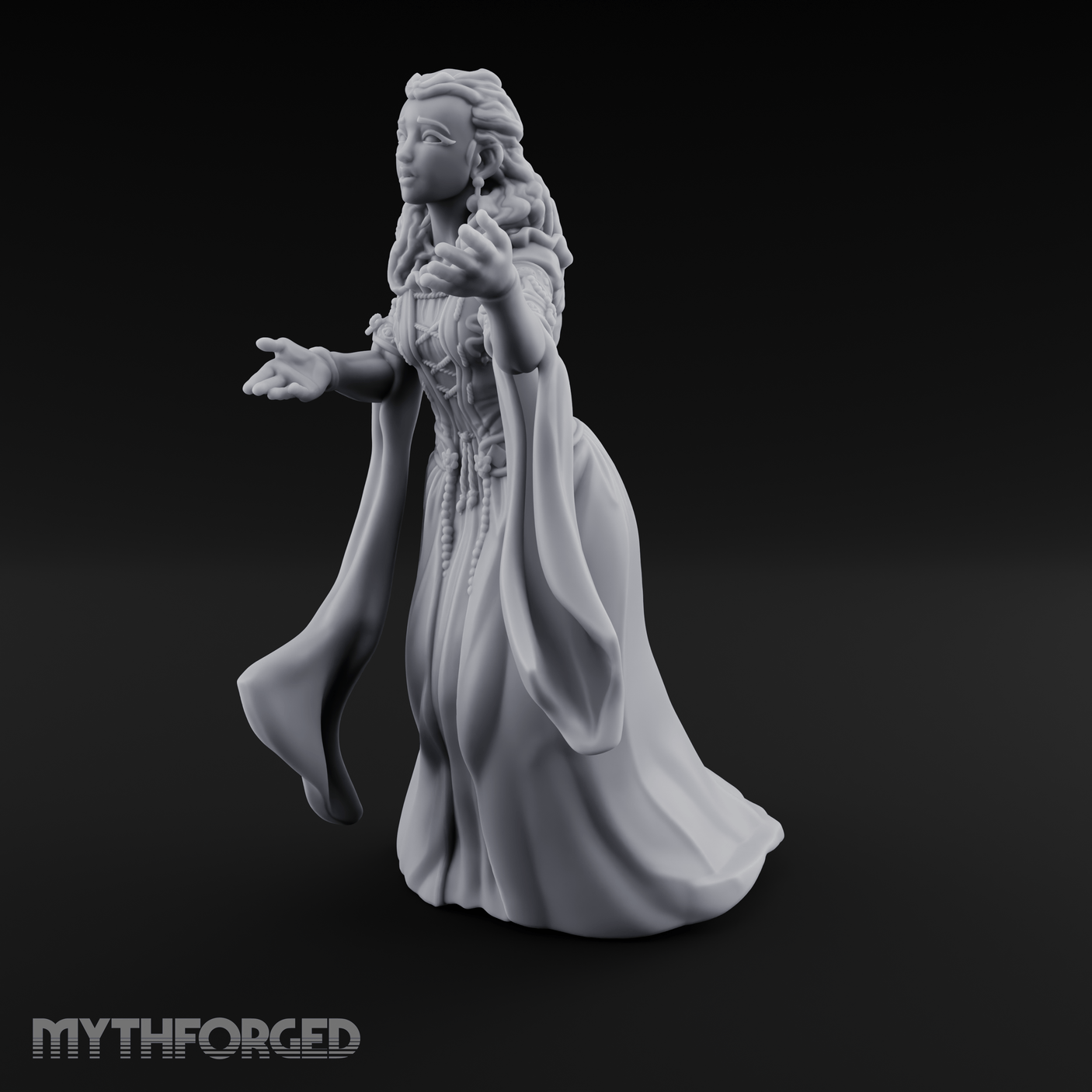 Draped In Elegance Human Noble Miniature for Dungeons and Dragons, Pathfinder or other TTRPGs