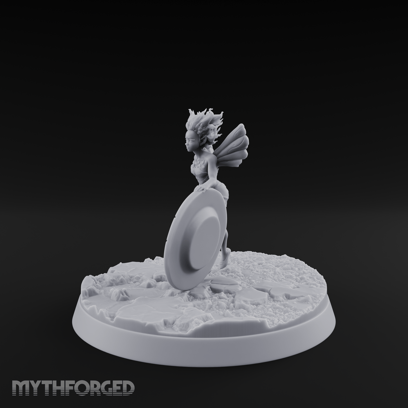 Perched On A Plate Pixie Miniature for Dungeons and Dragons, Pathfinder or other TTRPGs