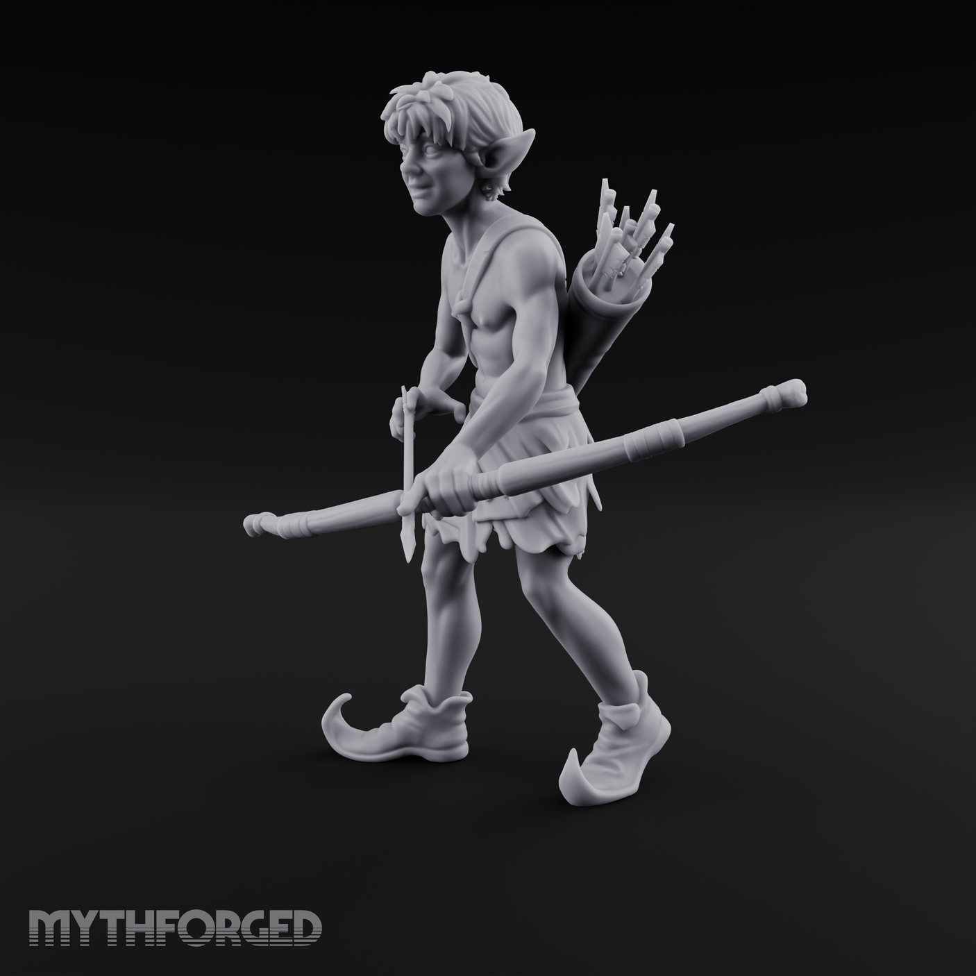 Quiver Shouldered Pixie Archer Miniature for Dungeons and Dragons, Pathfinder or other TTRPGs