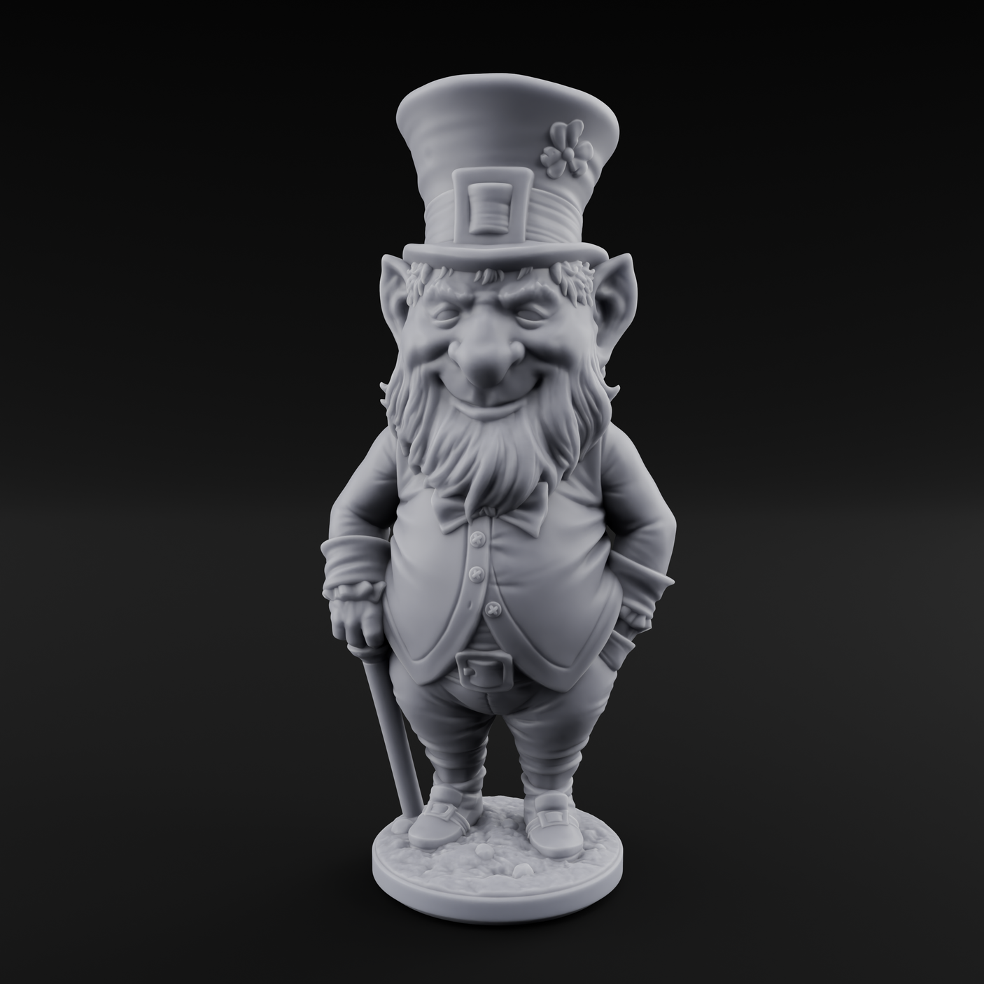 Pot Of Gold Guarding Gnome Leprechaun B Miniature for Dungeons and Dragons, Pathfinder or other TTRPGs