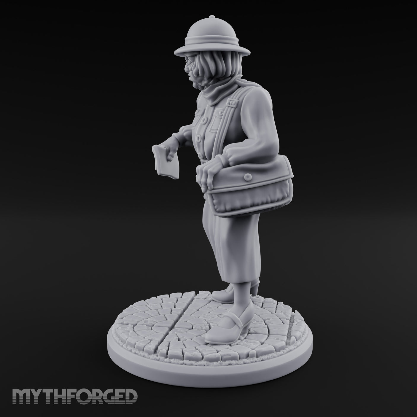 Letters In Hand Hybrid Postwoman Miniature for Dungeons and Dragons, Pathfinder or other TTRPGs