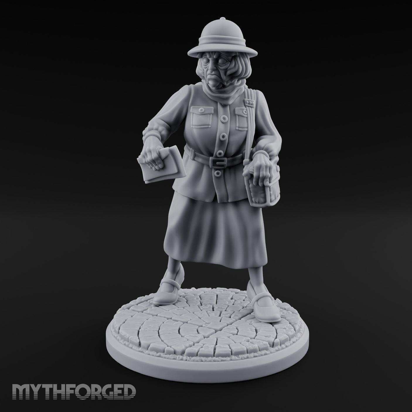 Letters In Hand Hybrid Postwoman Miniature for Dungeons and Dragons, Pathfinder or other TTRPGs