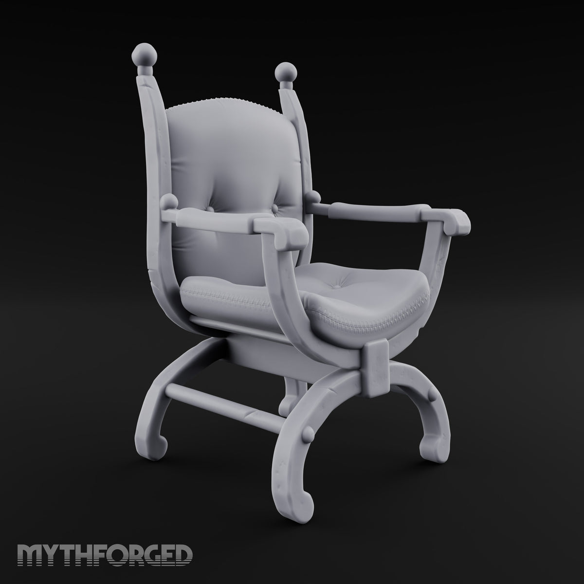 Scholar's Seat Awaits Ornate Cushioned Armchair