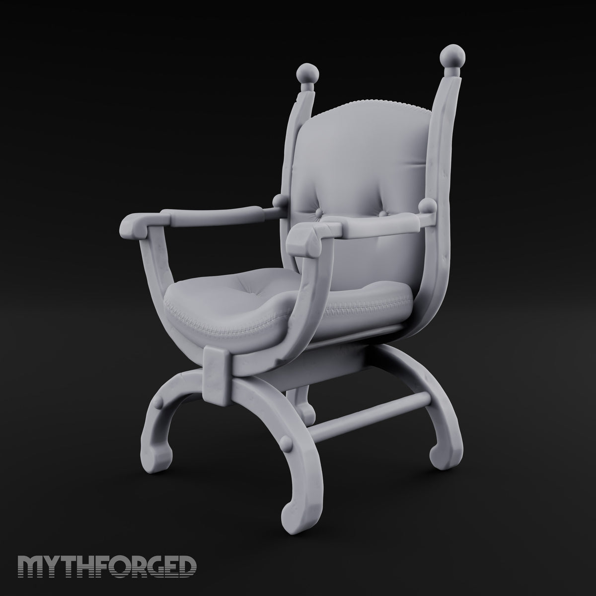 Scholar's Seat Awaits Ornate Cushioned Armchair