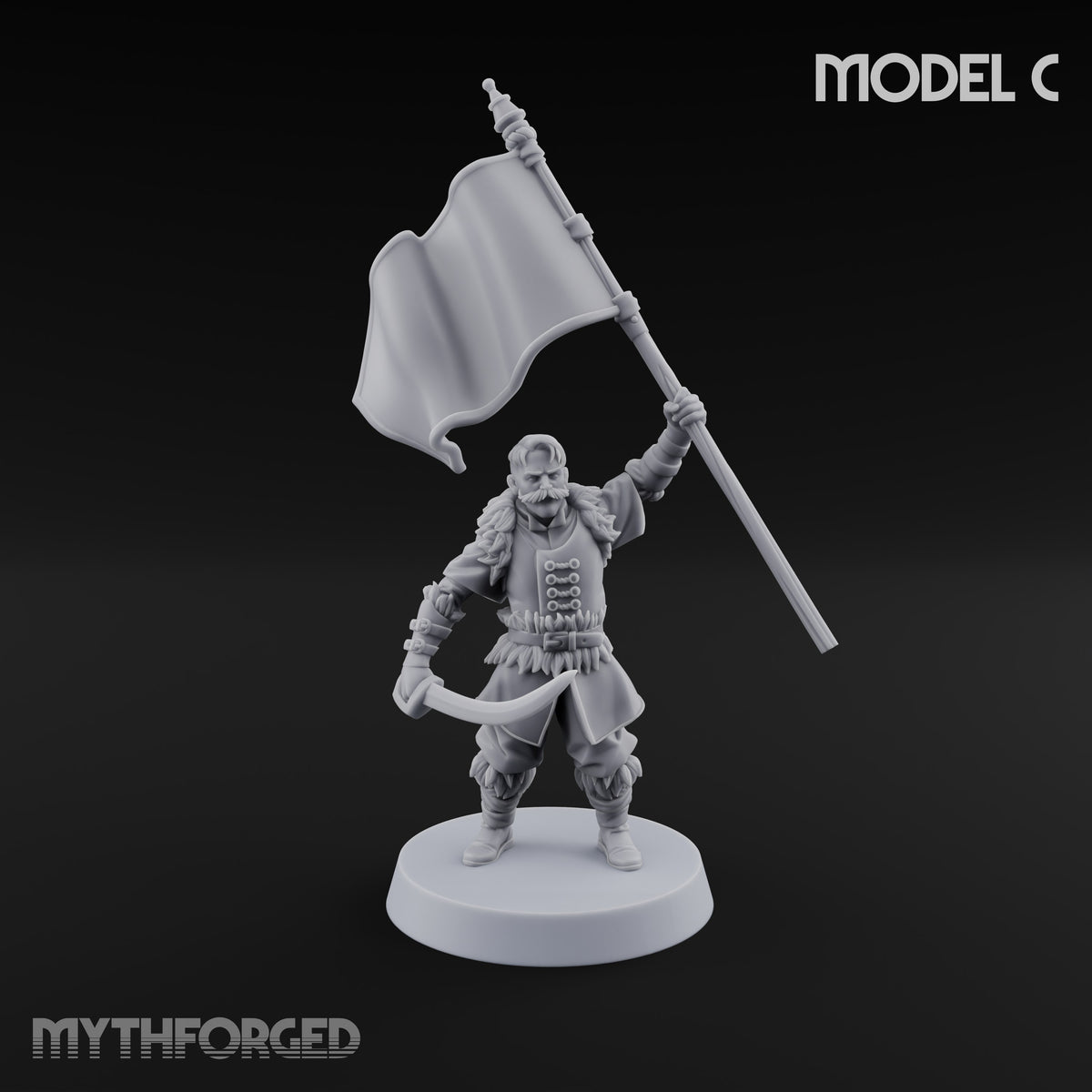 Moustache Waxed, Sabres Drawn Twice Human Dual Sabre Warrior C