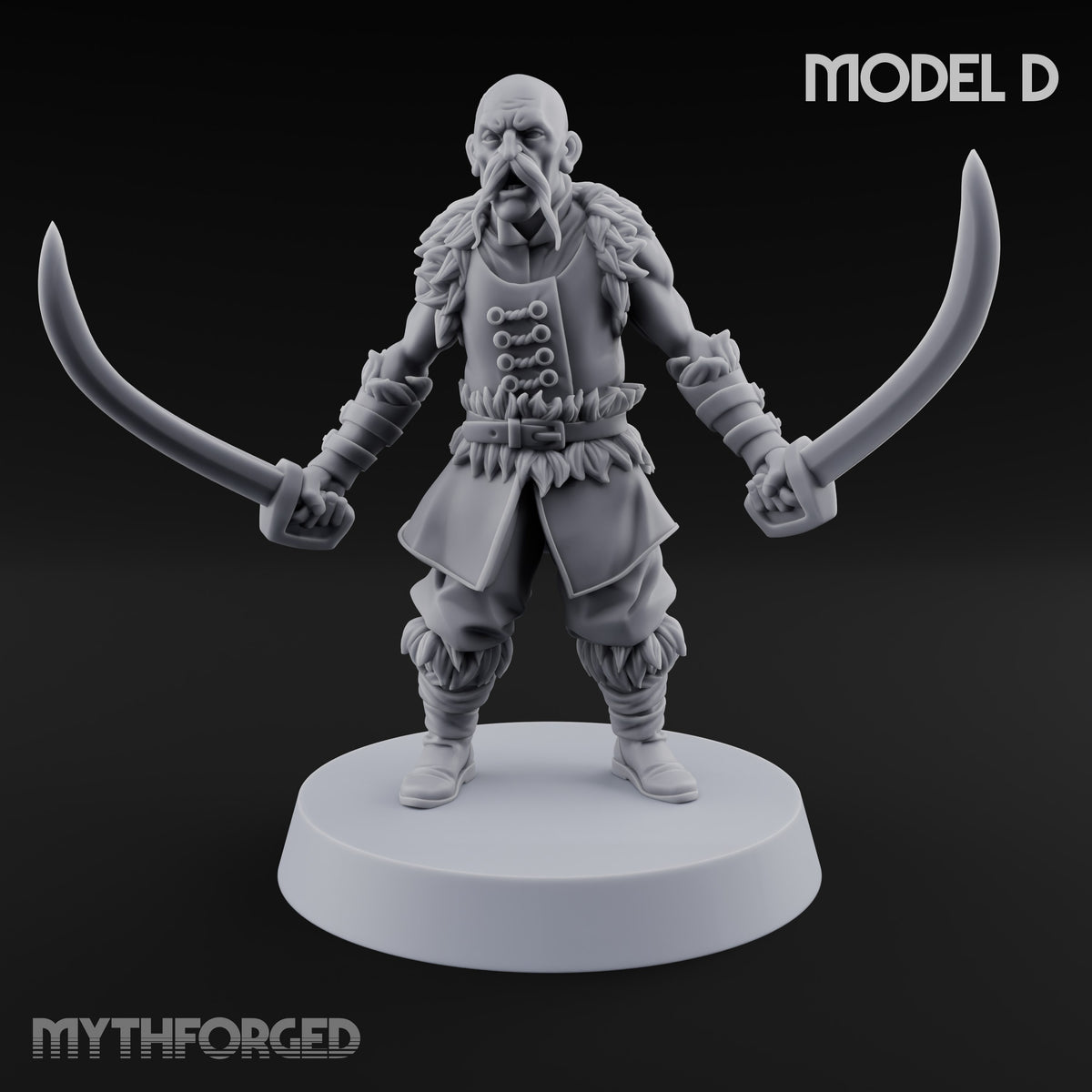 Moustache Waxed, Sabres Drawn Twice Human Dual Sabre Warriors — D