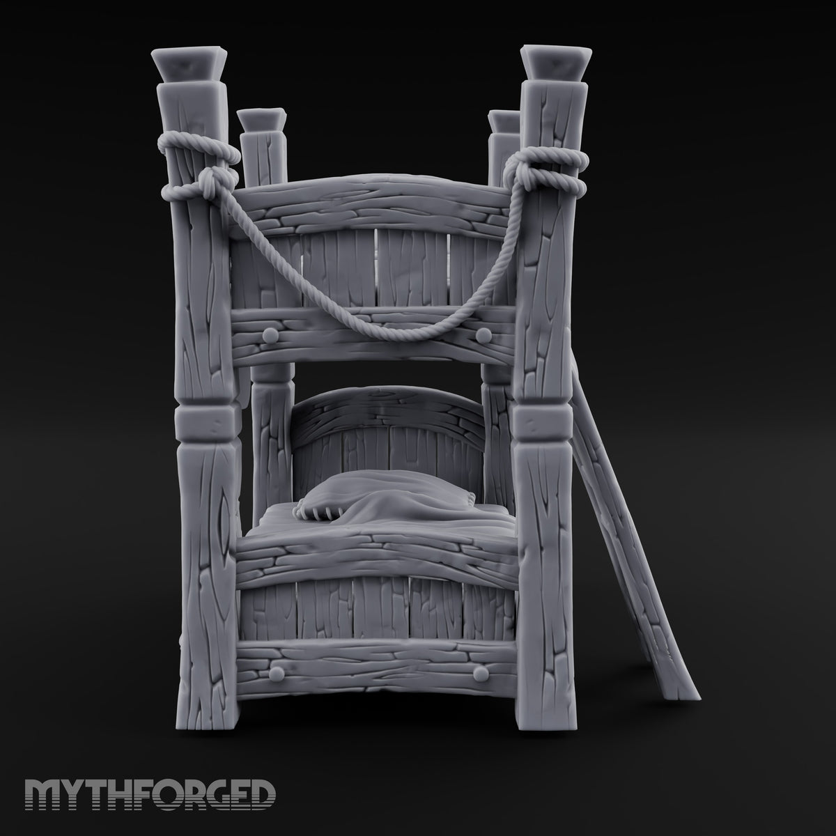 Top Bunk Is Taken Wooden Bunk Bed with Ladder