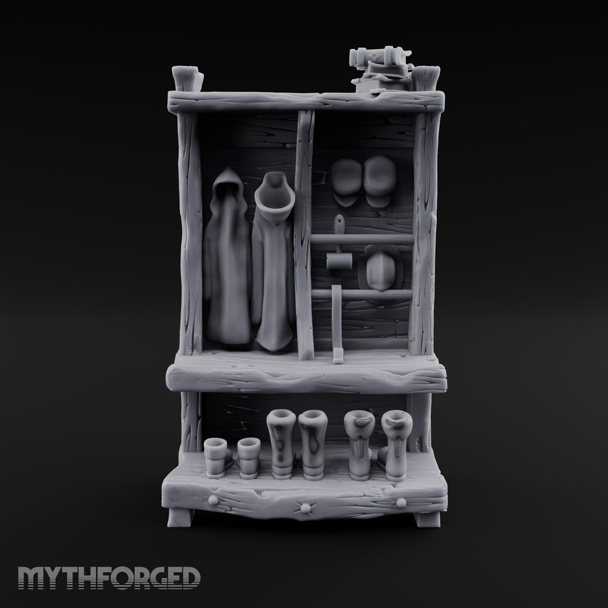 Cloaks Hung, Boots Paired Wooden Coat and Boot Rack