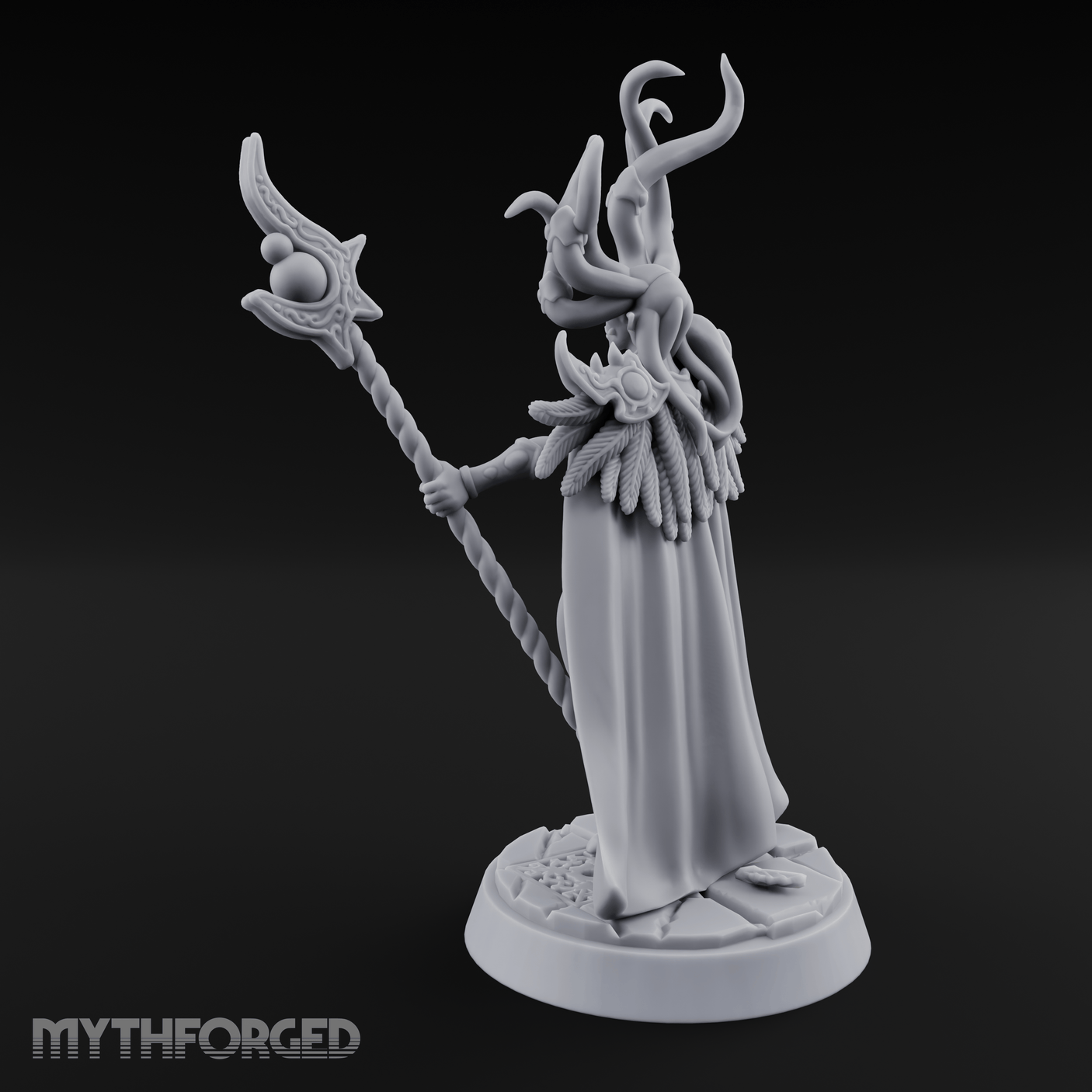 Tentacles Raised High Demon Sorcerer Miniature for Dungeons and Dragons, Pathfinder or other TTRPGs