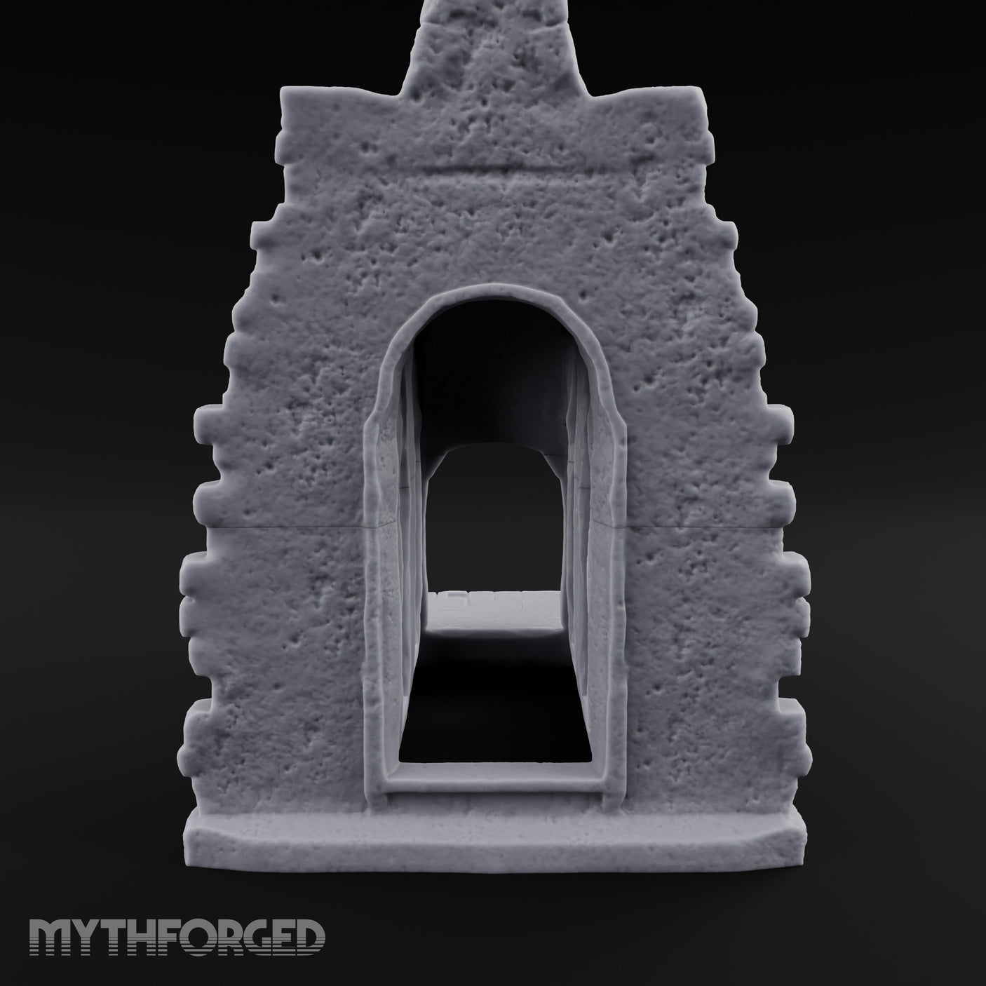 Lintel-Draped Facade-Sheared Temple Gateway Ruins Miniature for Dungeons and Dragons, Pathfinder or other TTRPGs