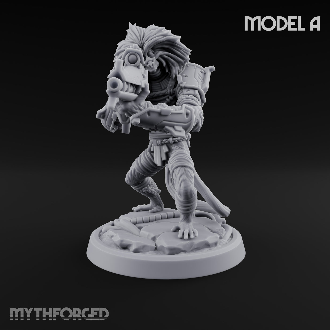 Long Rifle Prowling Simian Sniper A Miniature for Dungeons and Dragons, Pathfinder or other TTRPGs