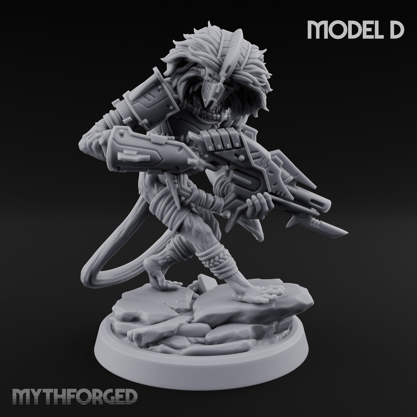 Long Rifle Prowling Simian Sniper D Miniature for Dungeons and Dragons, Pathfinder or other TTRPGs