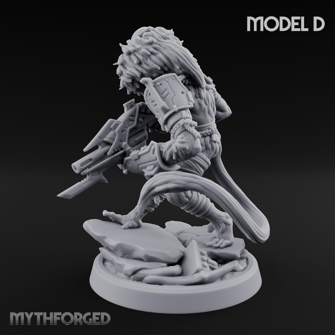 Long Rifle Prowling Simian Sniper D Miniature for Dungeons and Dragons, Pathfinder or other TTRPGs