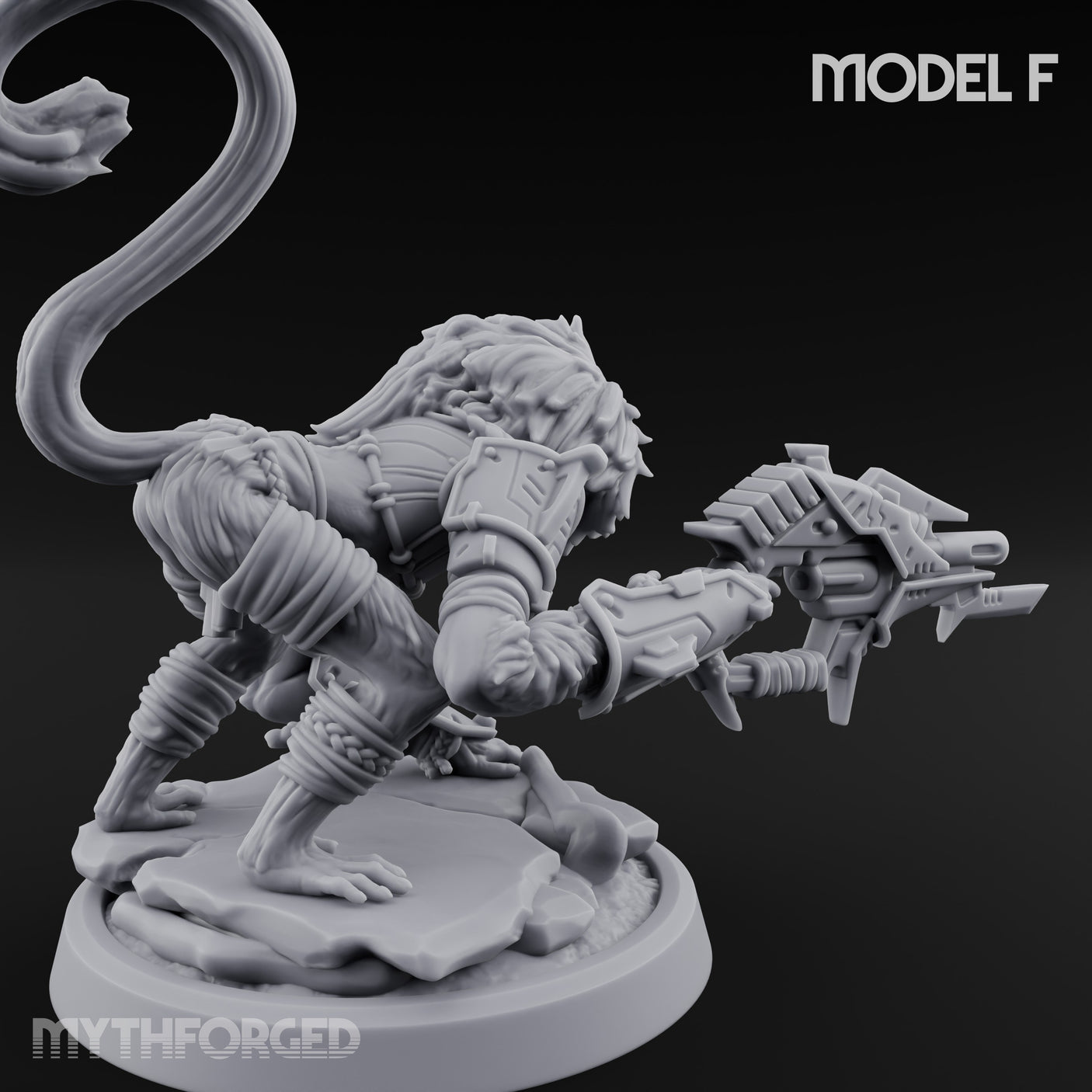 Long Rifle Prowling Simian Sniper F Miniature for Dungeons and Dragons, Pathfinder or other TTRPGs