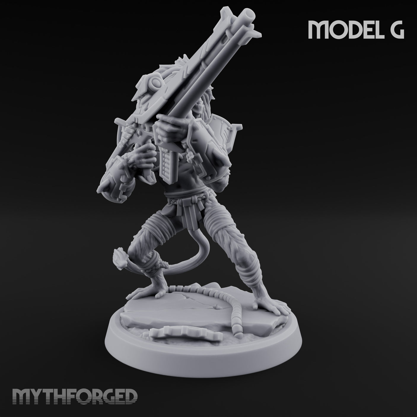 Long Rifle Prowling Simian Sniper G Miniature for Dungeons and Dragons, Pathfinder or other TTRPGs