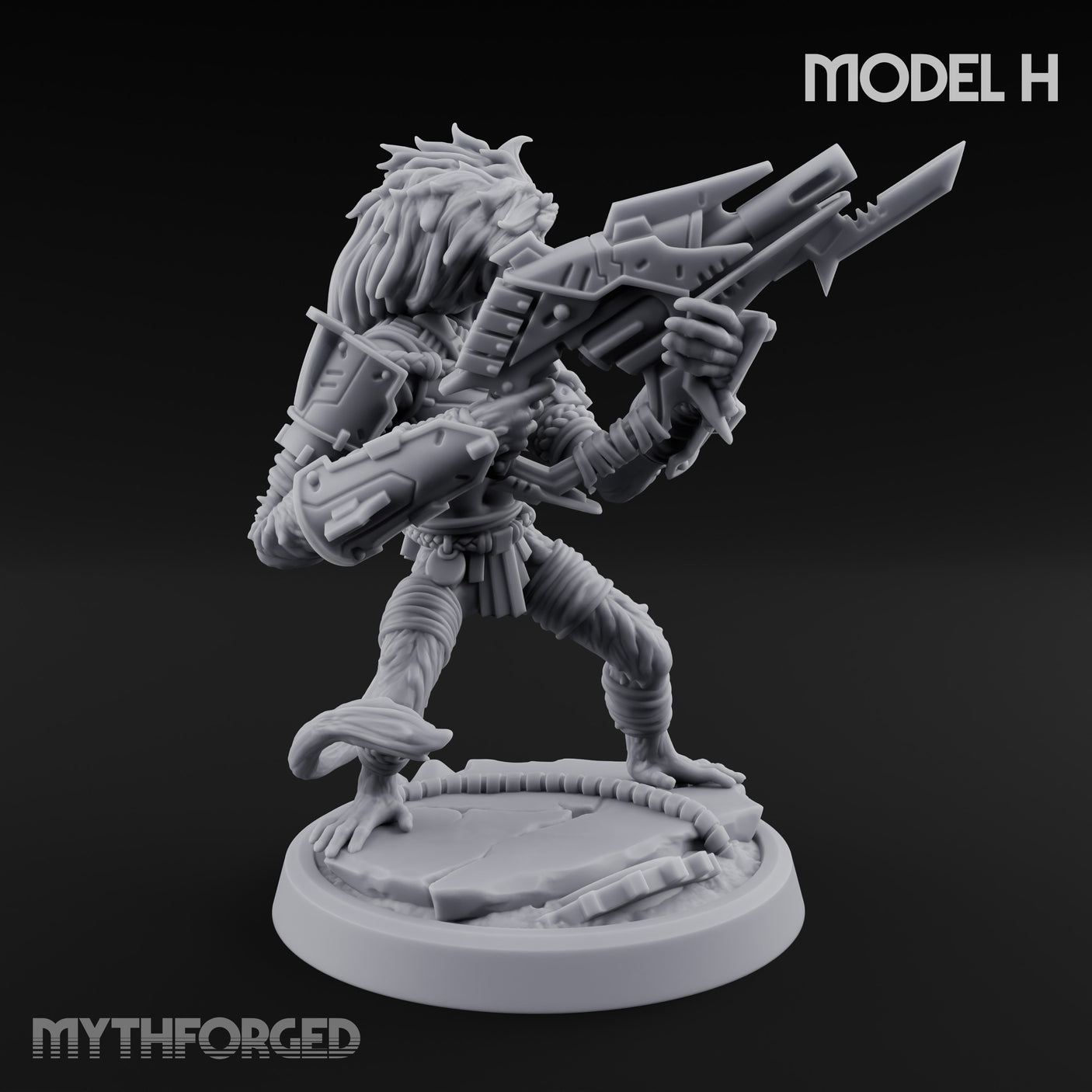 Long Rifle Prowling Simian Sniper H Miniature for Dungeons and Dragons, Pathfinder or other TTRPGs