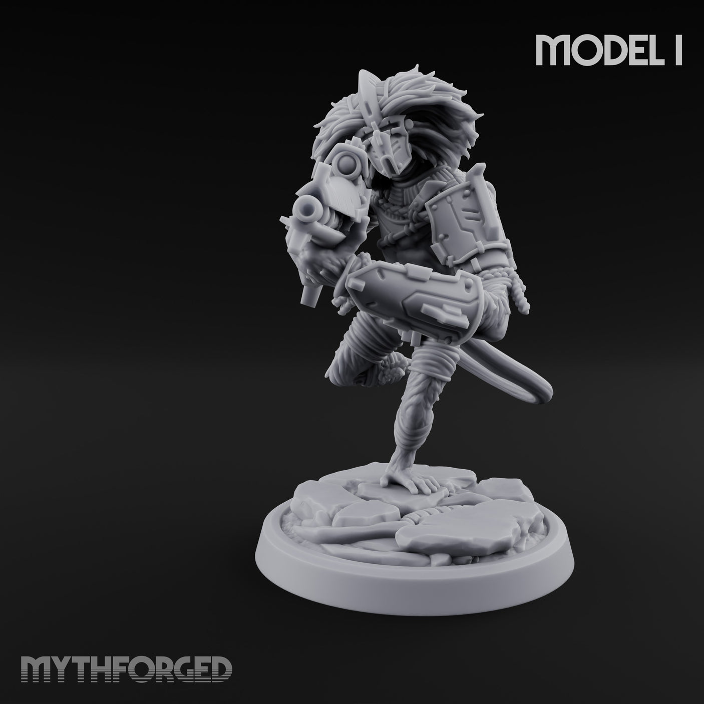 Long Rifle Prowling Simian Sniper I Miniature for Dungeons and Dragons, Pathfinder or other TTRPGs