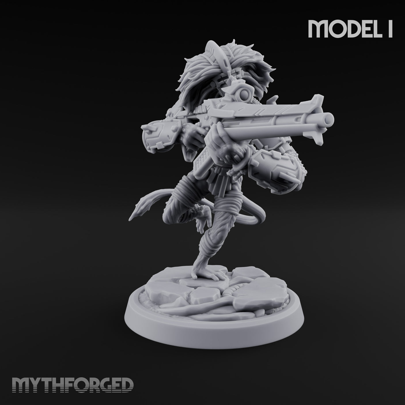 Long Rifle Prowling Simian Sniper I Miniature for Dungeons and Dragons, Pathfinder or other TTRPGs
