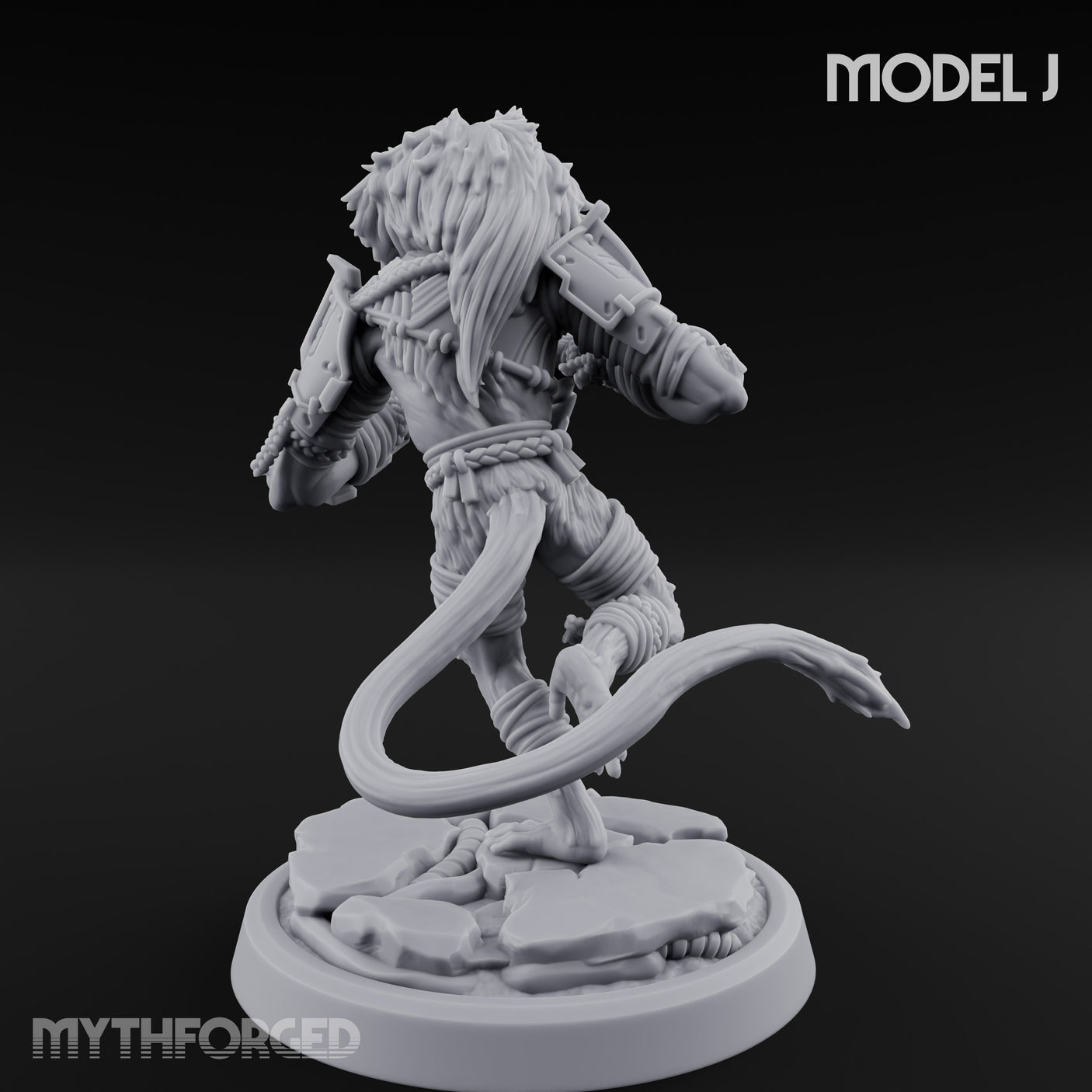 Long Rifle Prowling Simian Sniper J Miniature for Dungeons and Dragons, Pathfinder or other TTRPGs
