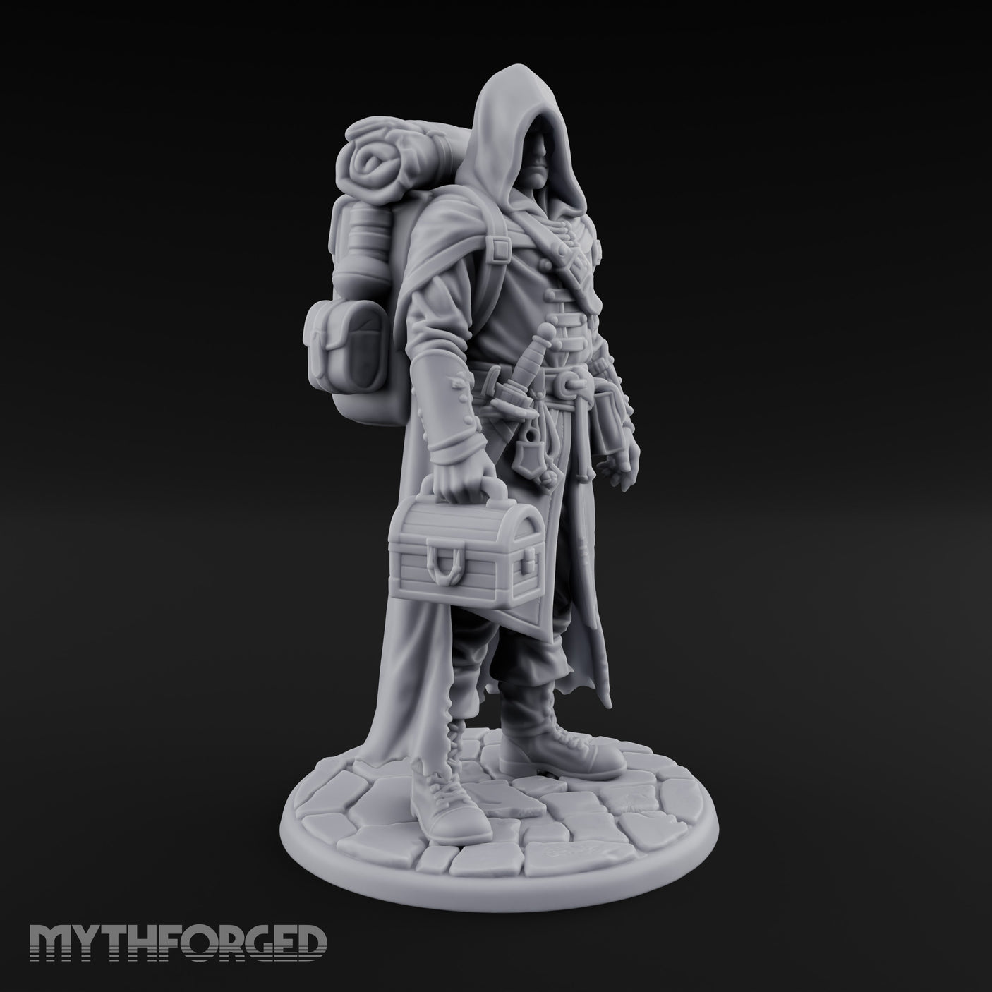 Loot Hauling Human Rogue Miniature for Dungeons and Dragons, Pathfinder or other TTRPGs