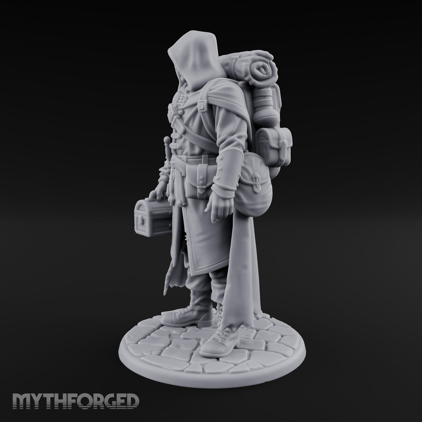 Loot Hauling Human Rogue Miniature for Dungeons and Dragons, Pathfinder or other TTRPGs