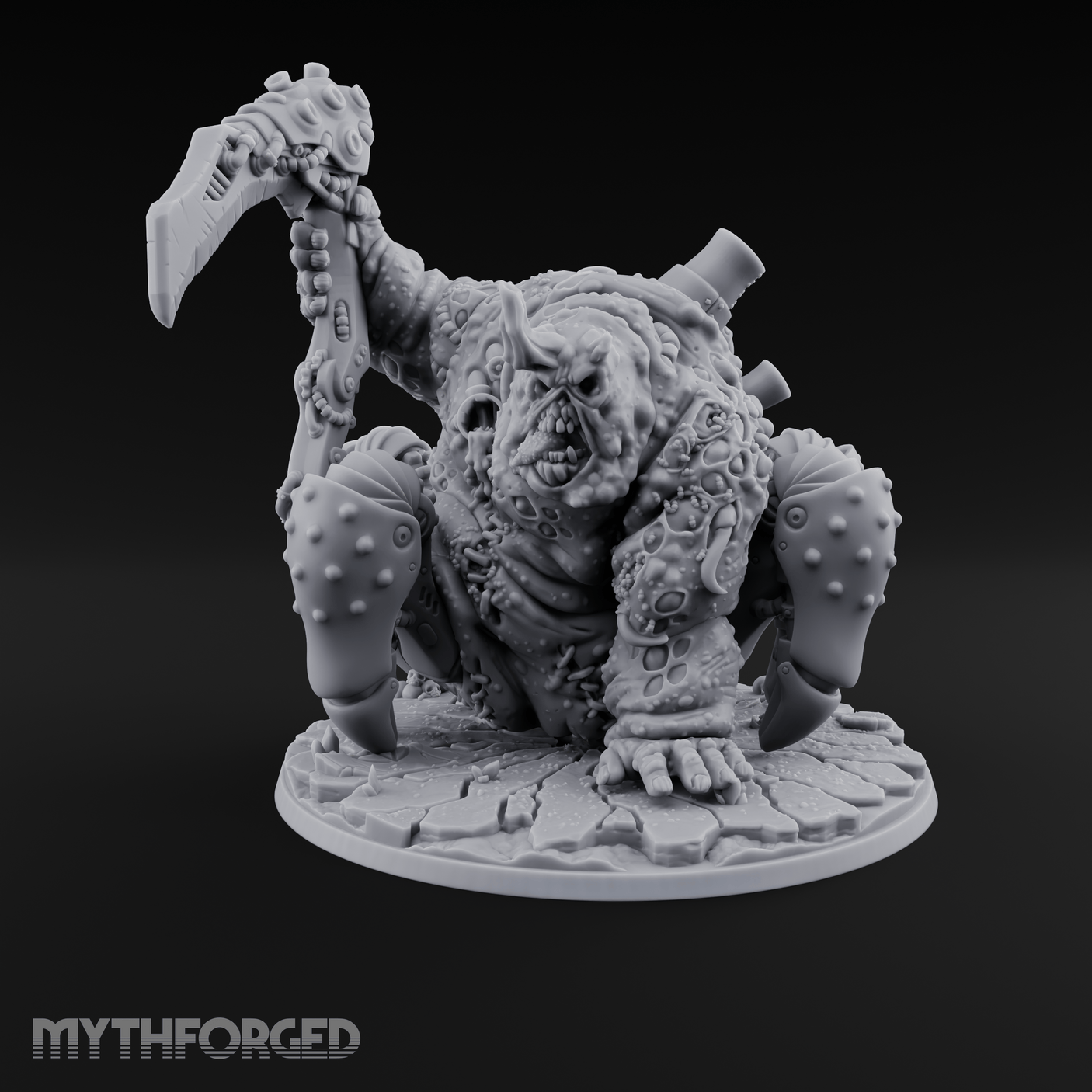 Dripping Plague Ogre Miniature for Dungeons and Dragons, Pathfinder or other TTRPGs