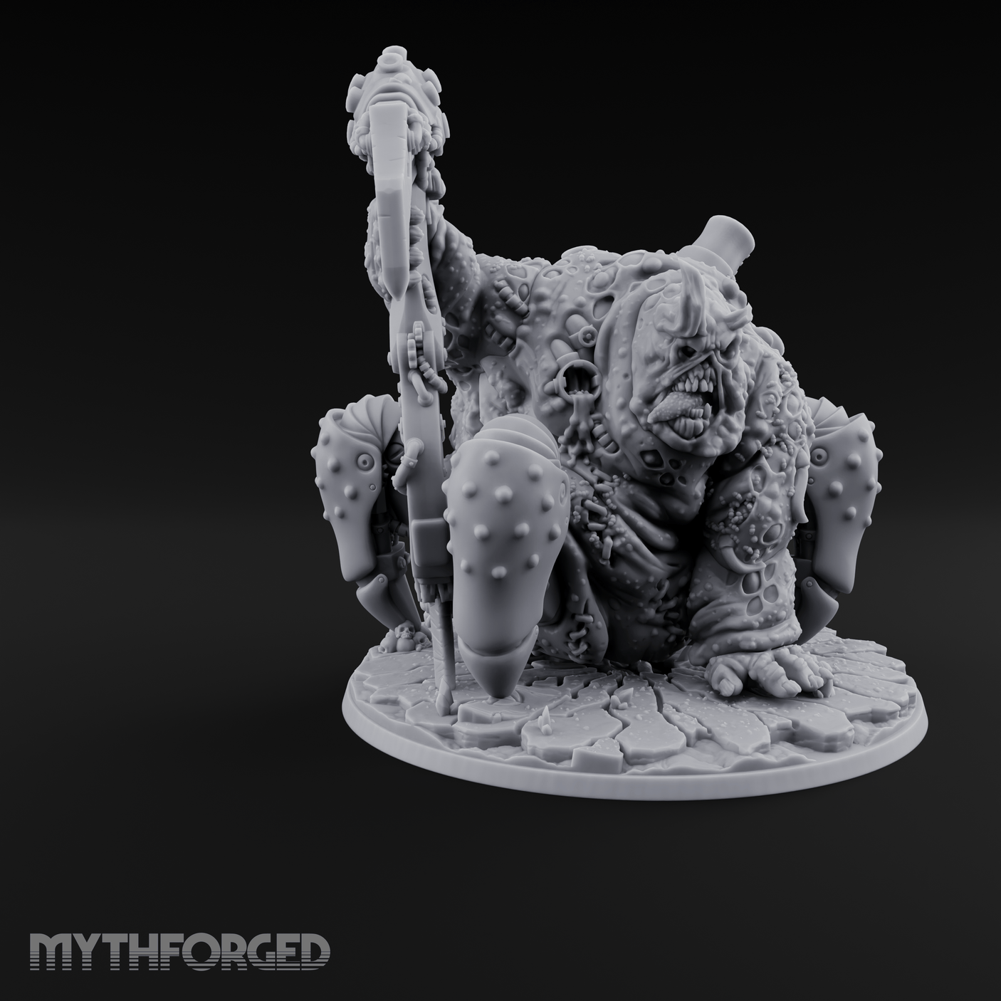 Dripping Plague Ogre Miniature for Dungeons and Dragons, Pathfinder or other TTRPGs