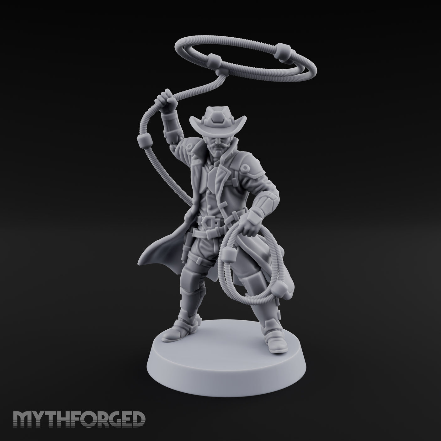 Lasso Twirling Space Cowboy Miniature for Dungeons and Dragons, Pathfinder or other TTRPGs
